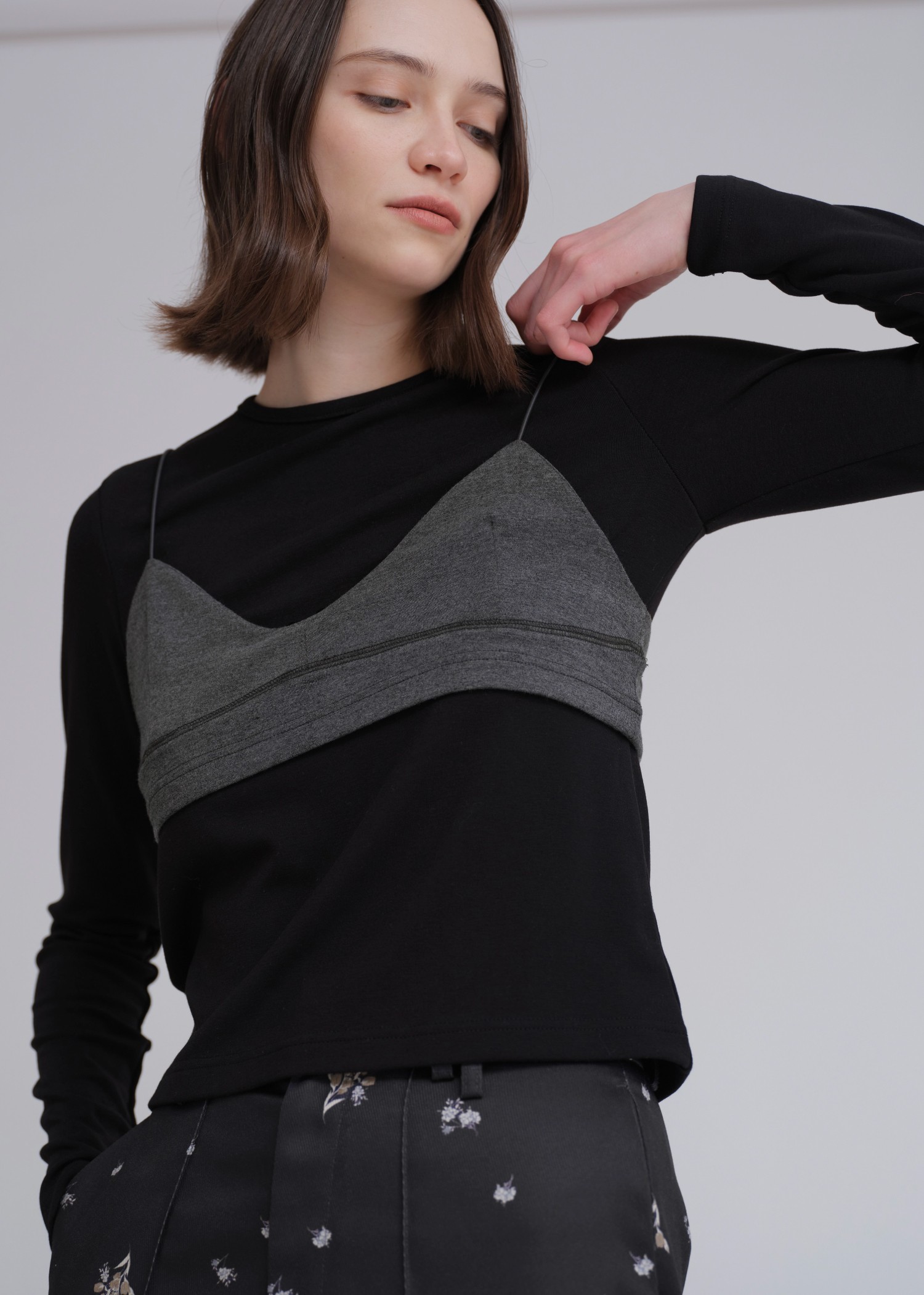 smooth decoration stitch long T