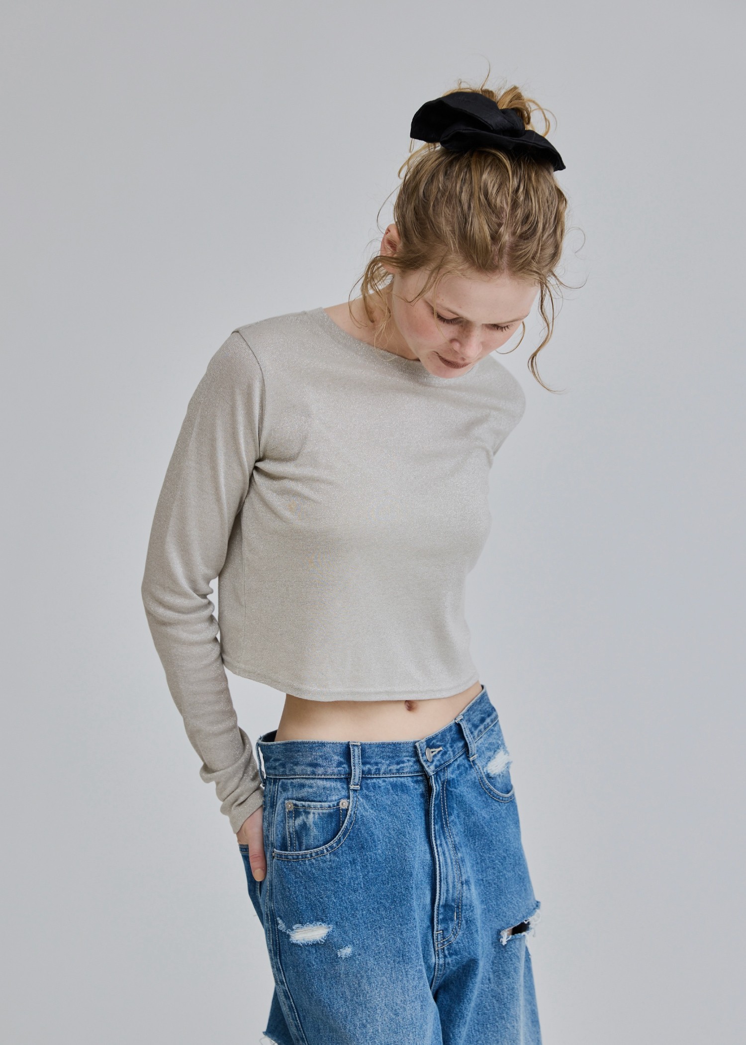 lame cropped long T