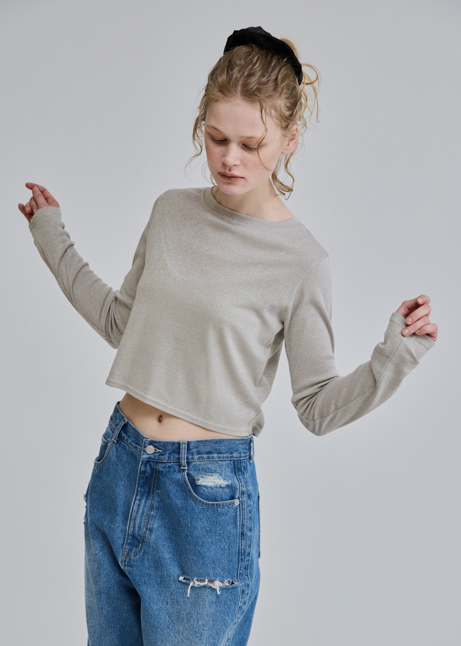 lame cropped long T