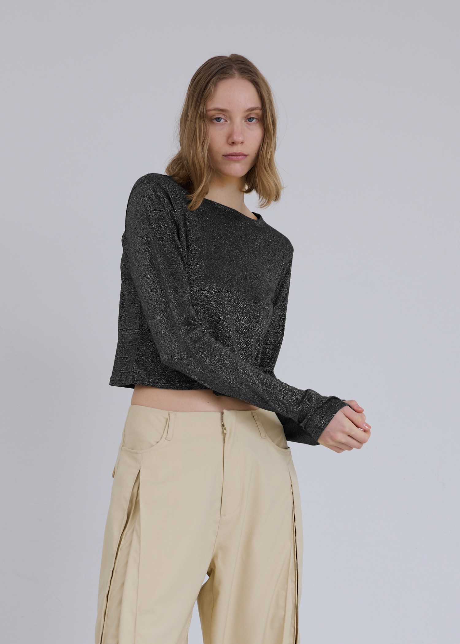 lame cropped long T