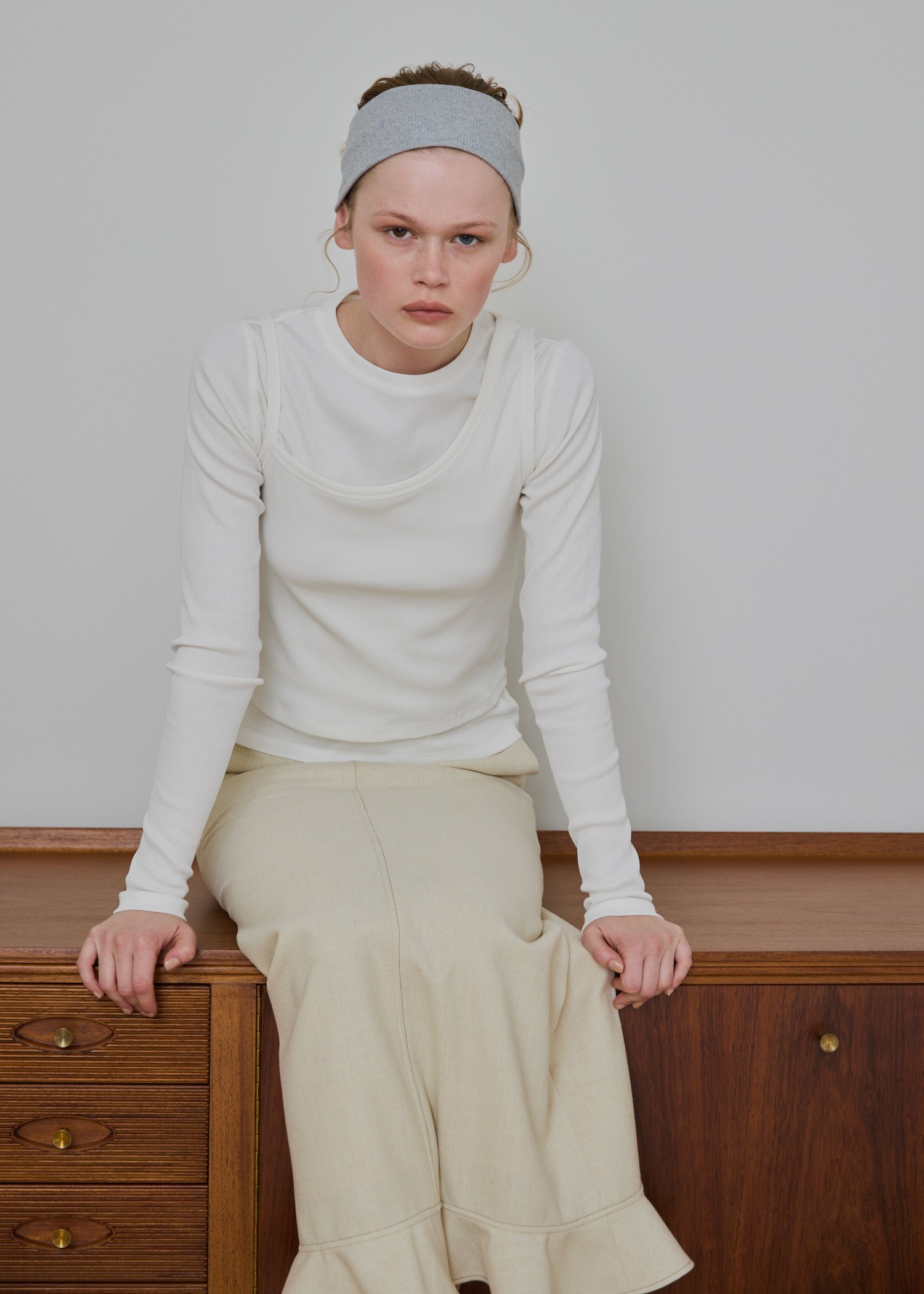 decoration stitch rib long T