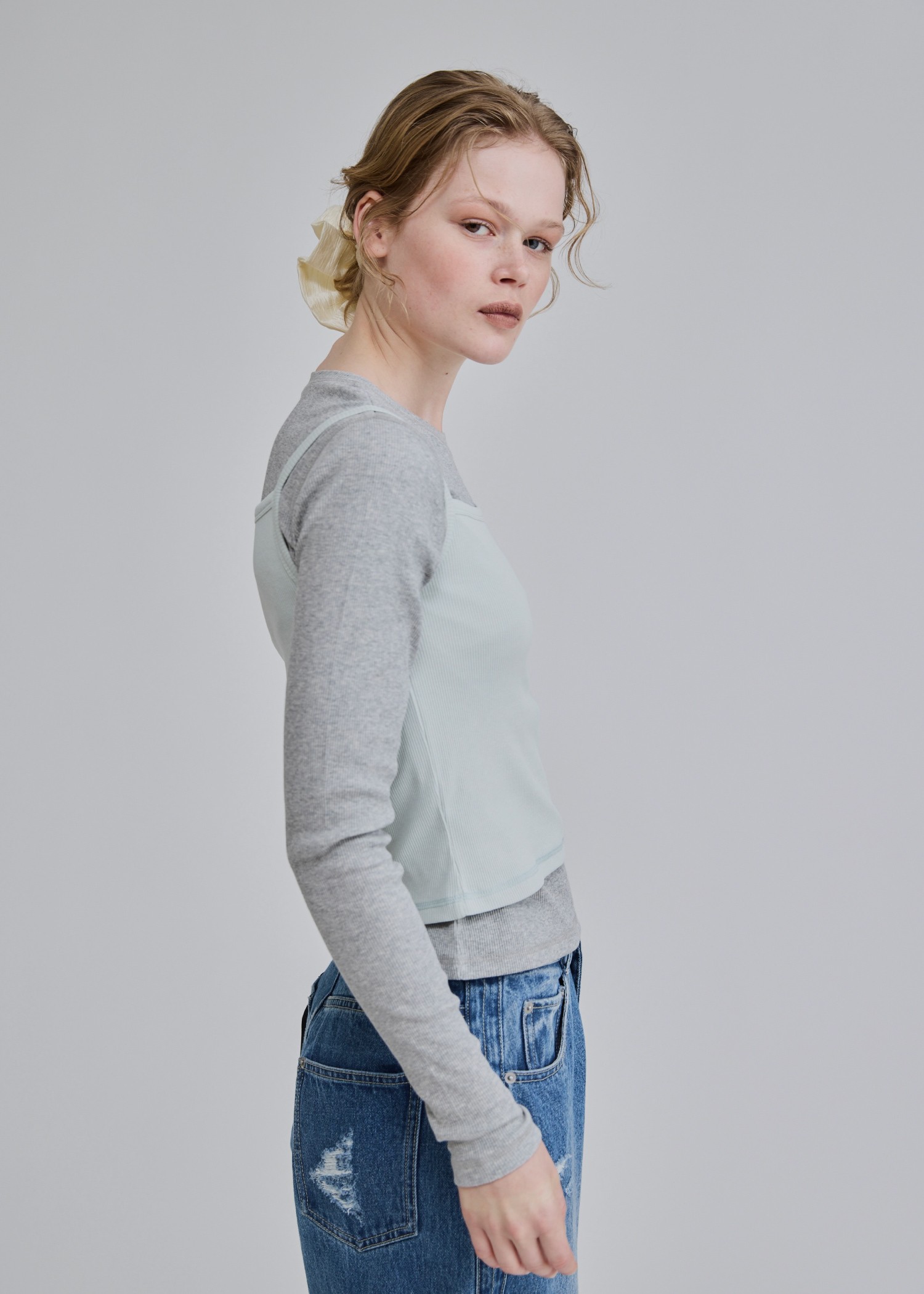 decoration stitch rib long T