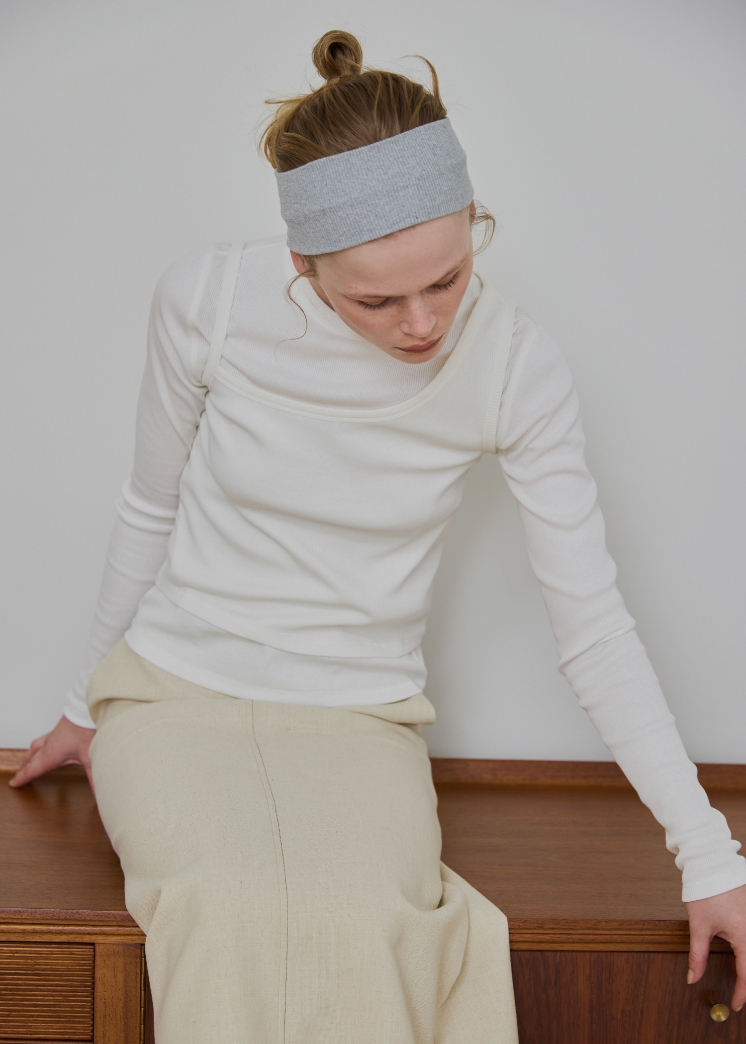 decoration stitch rib long T