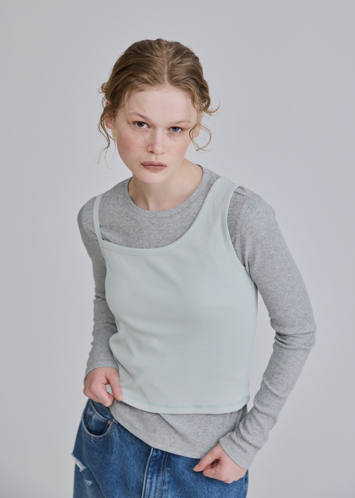 decoration stitch rib long T