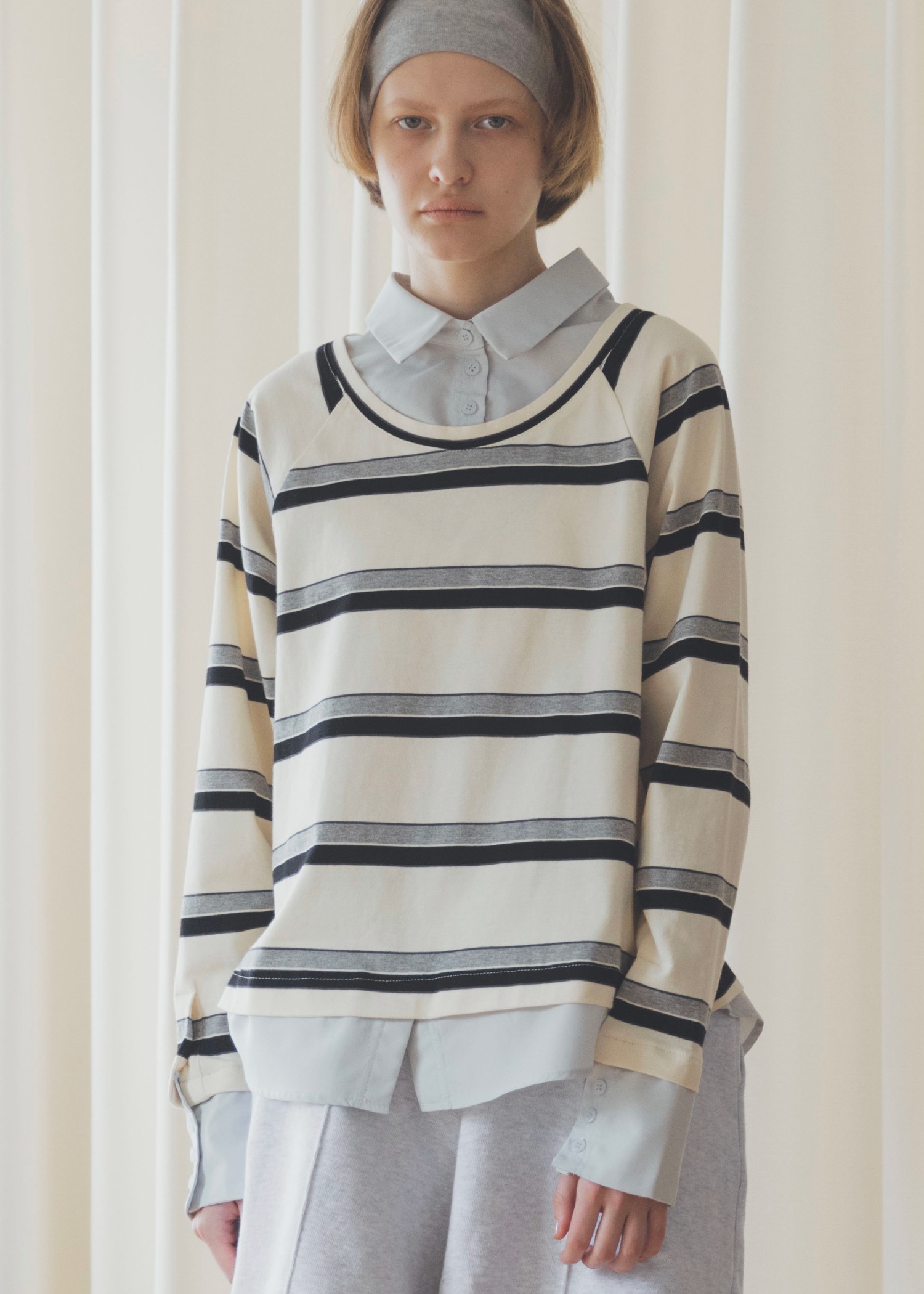 shirt layered random border rugger tops