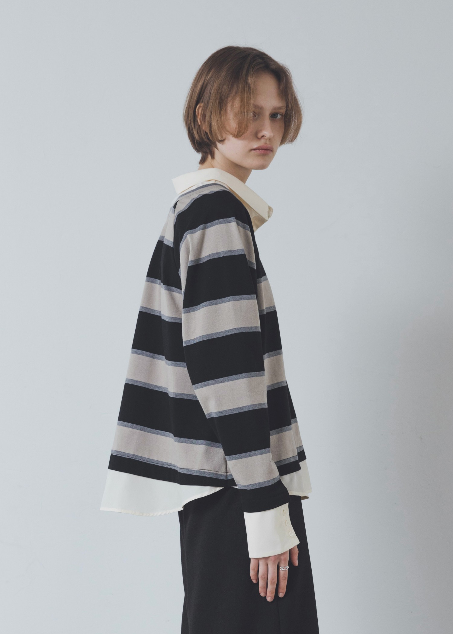 shirt layered random border rugger tops