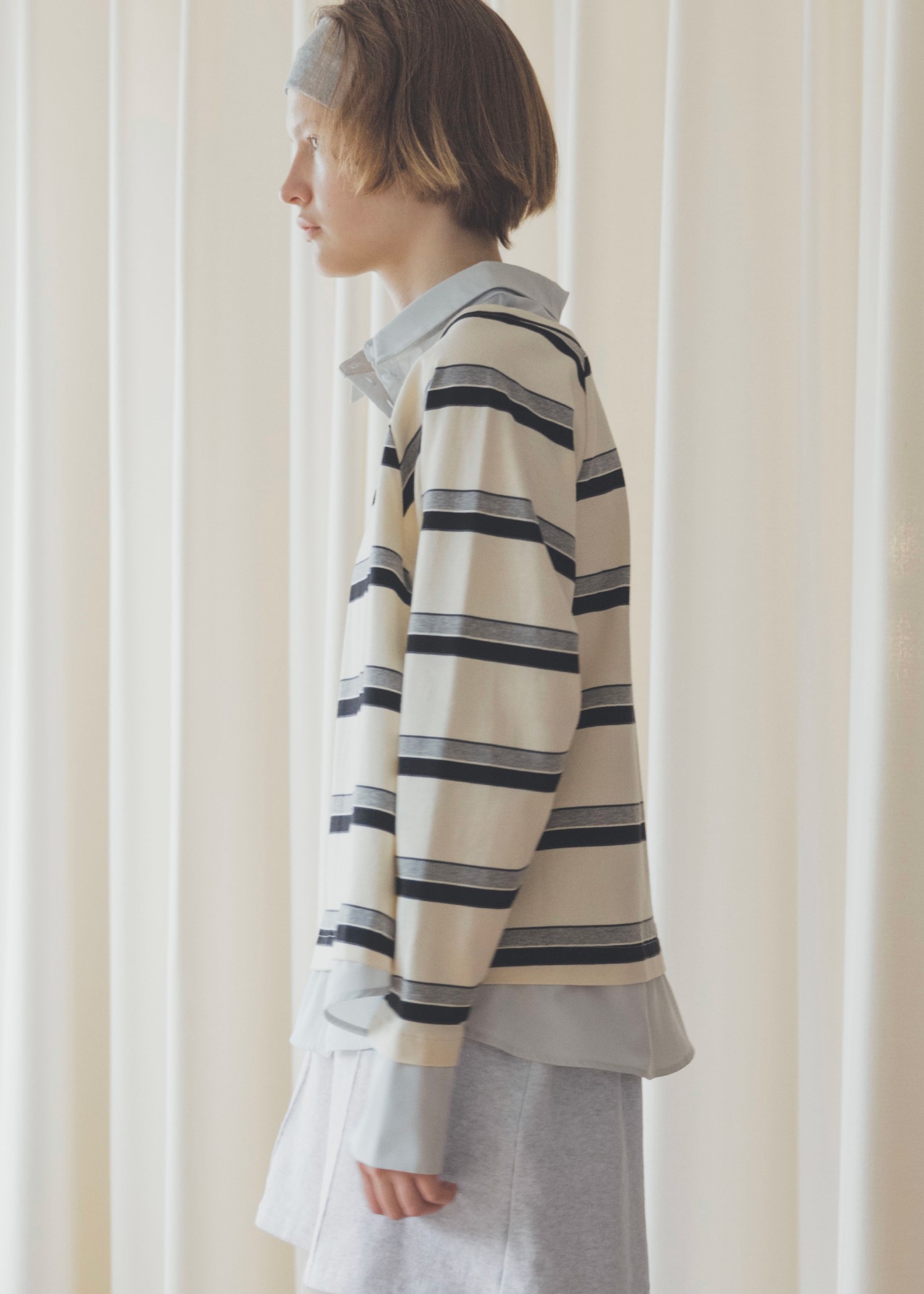 shirt layered random border rugger tops