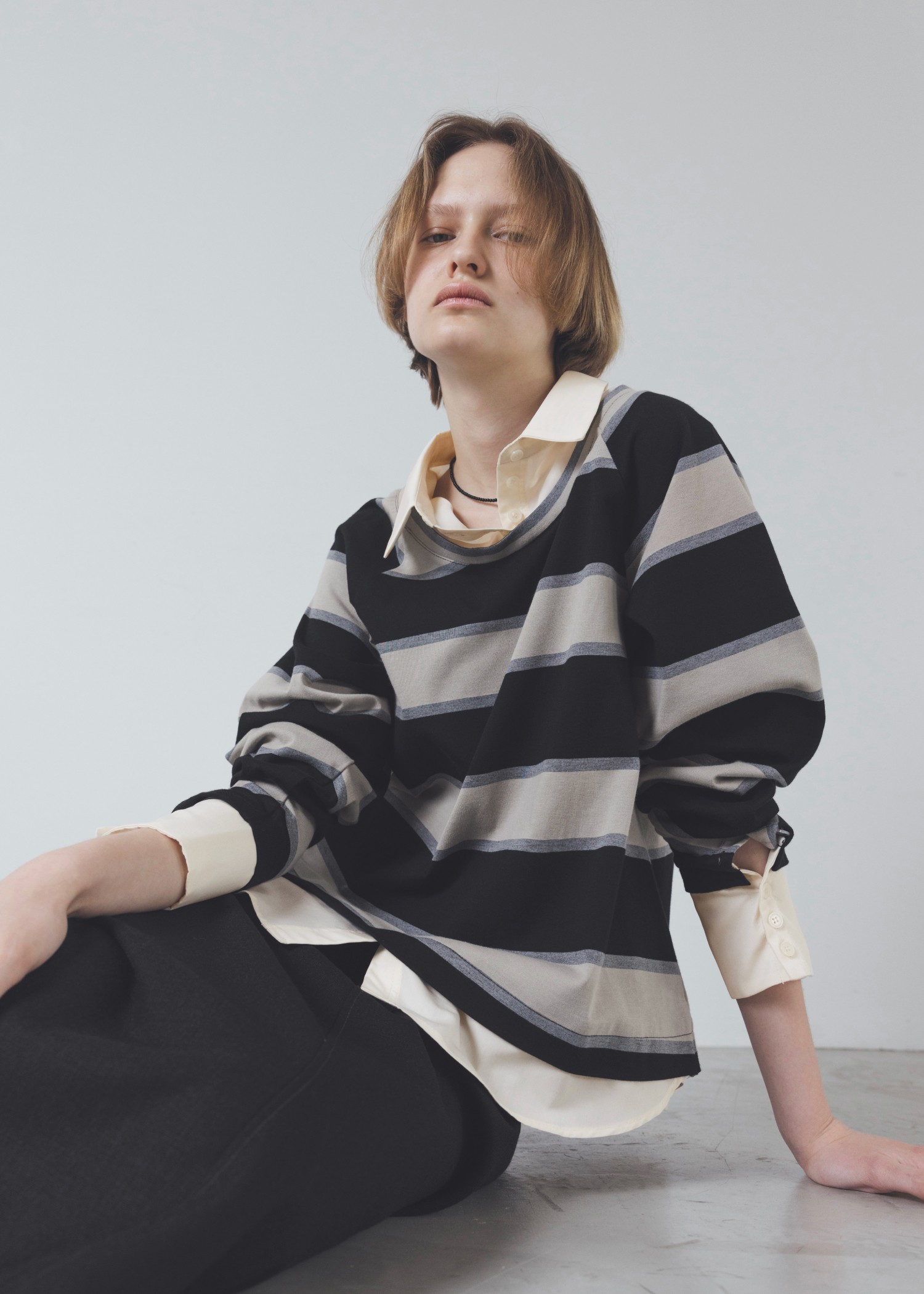 shirt layered random border rugger tops