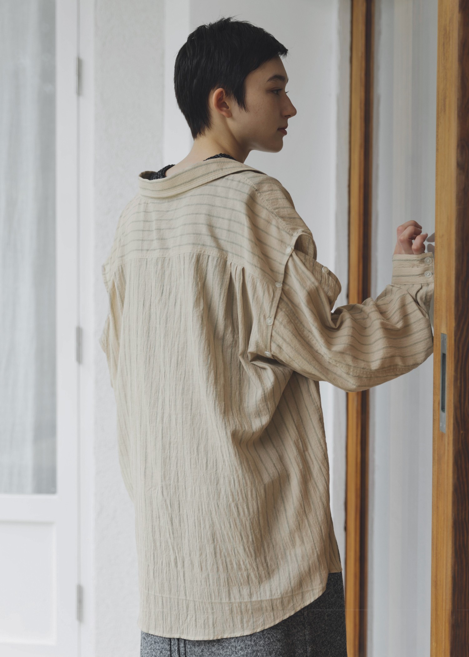 willfully ストライプシャツ　tan WILLFULLY official web store（ウィルフリーコウシキツウハン