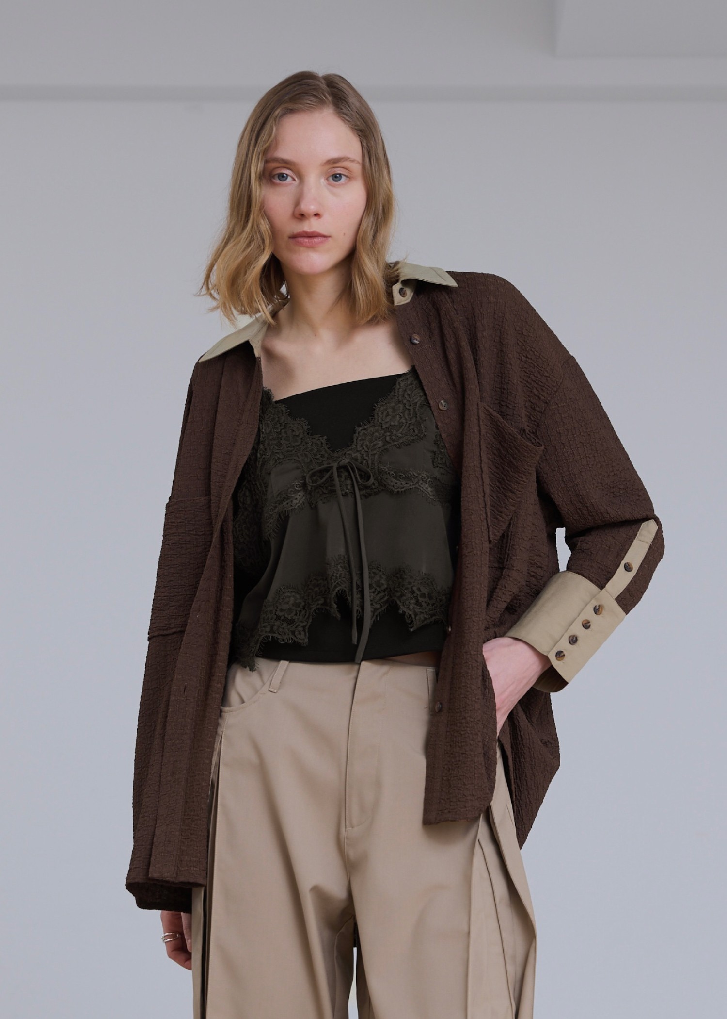 lace cropped bustier cami