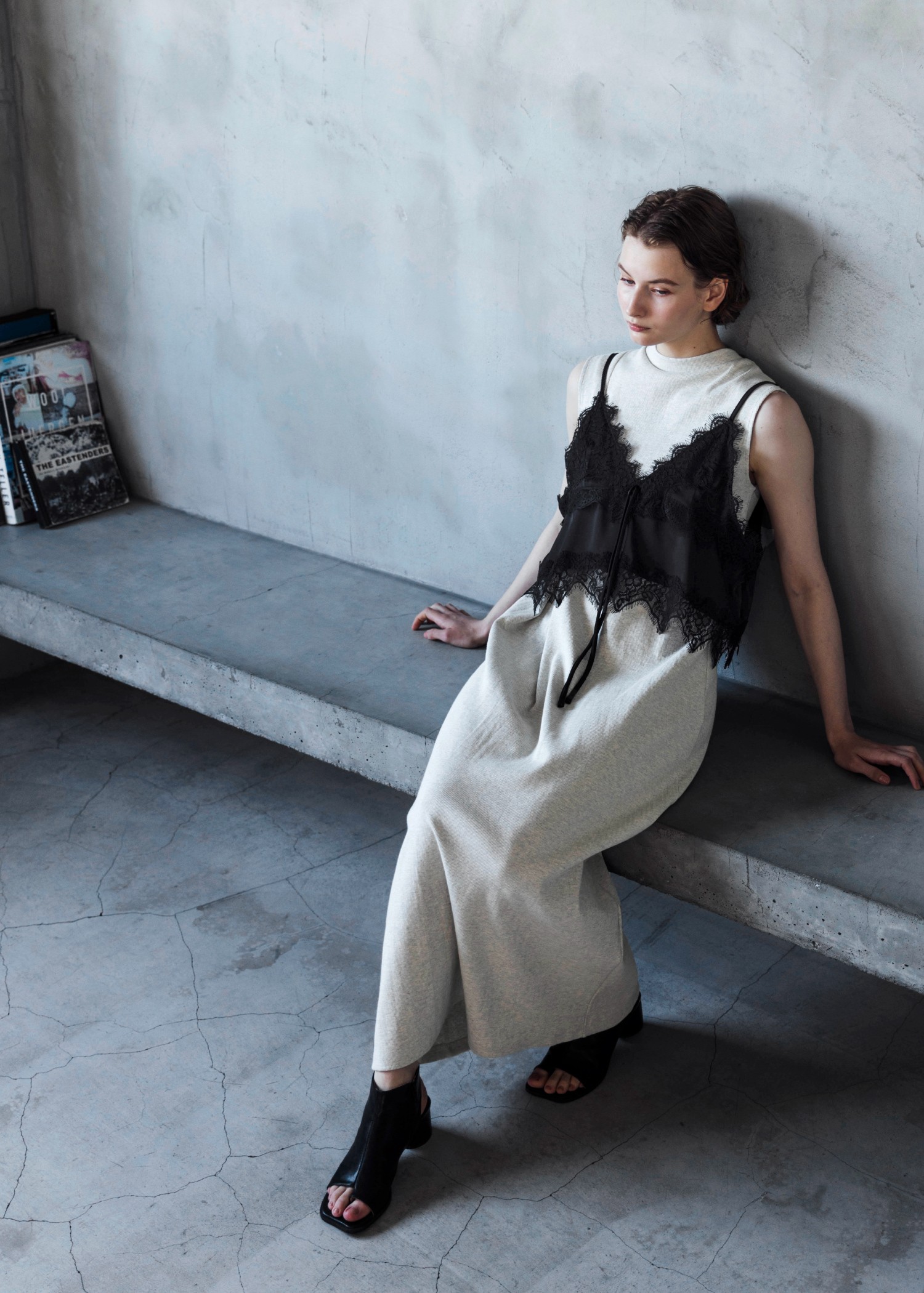 lace cropped bustier cami