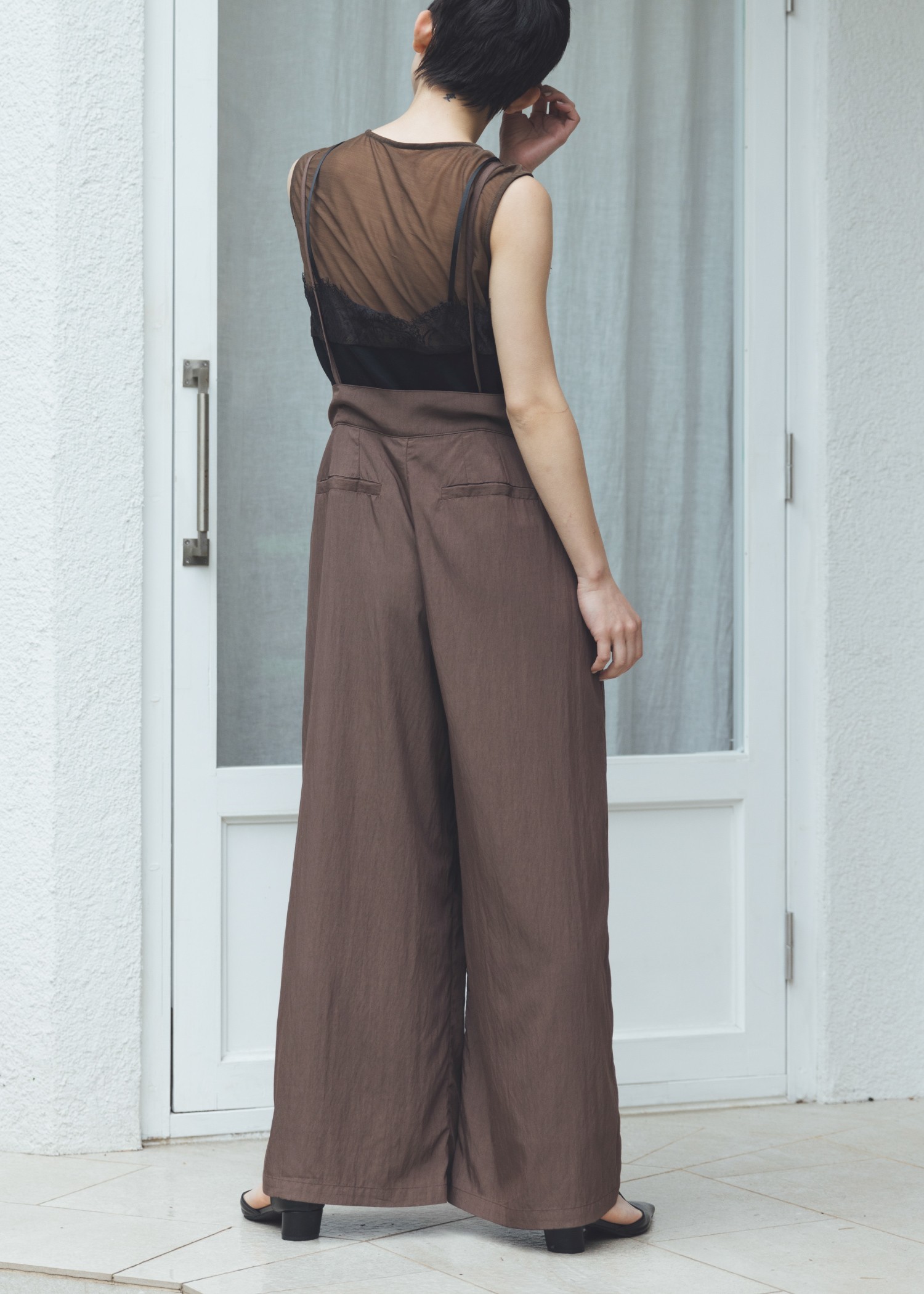 sheer cut and sew layered lace tops