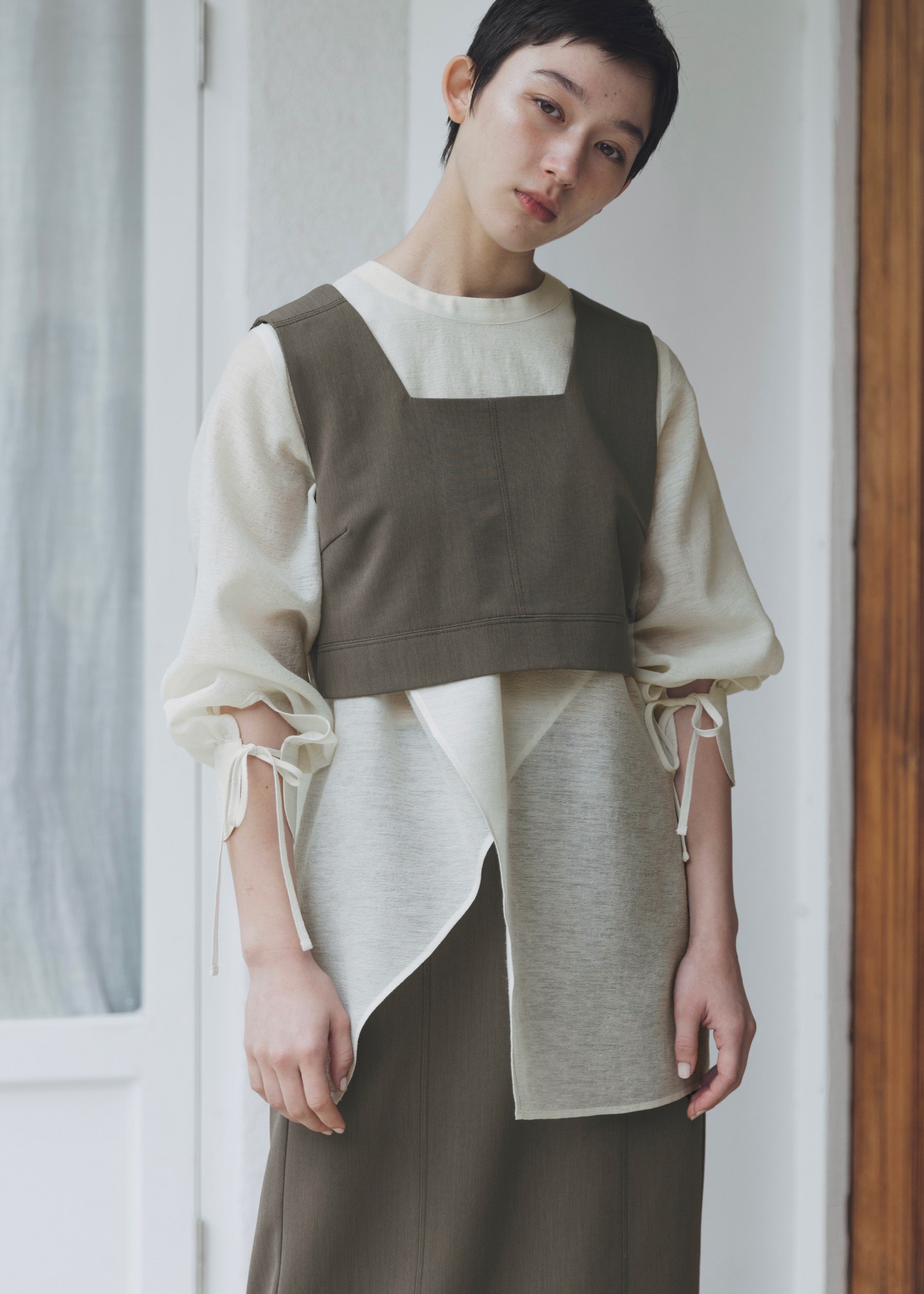 asymmetry layered sheer BL