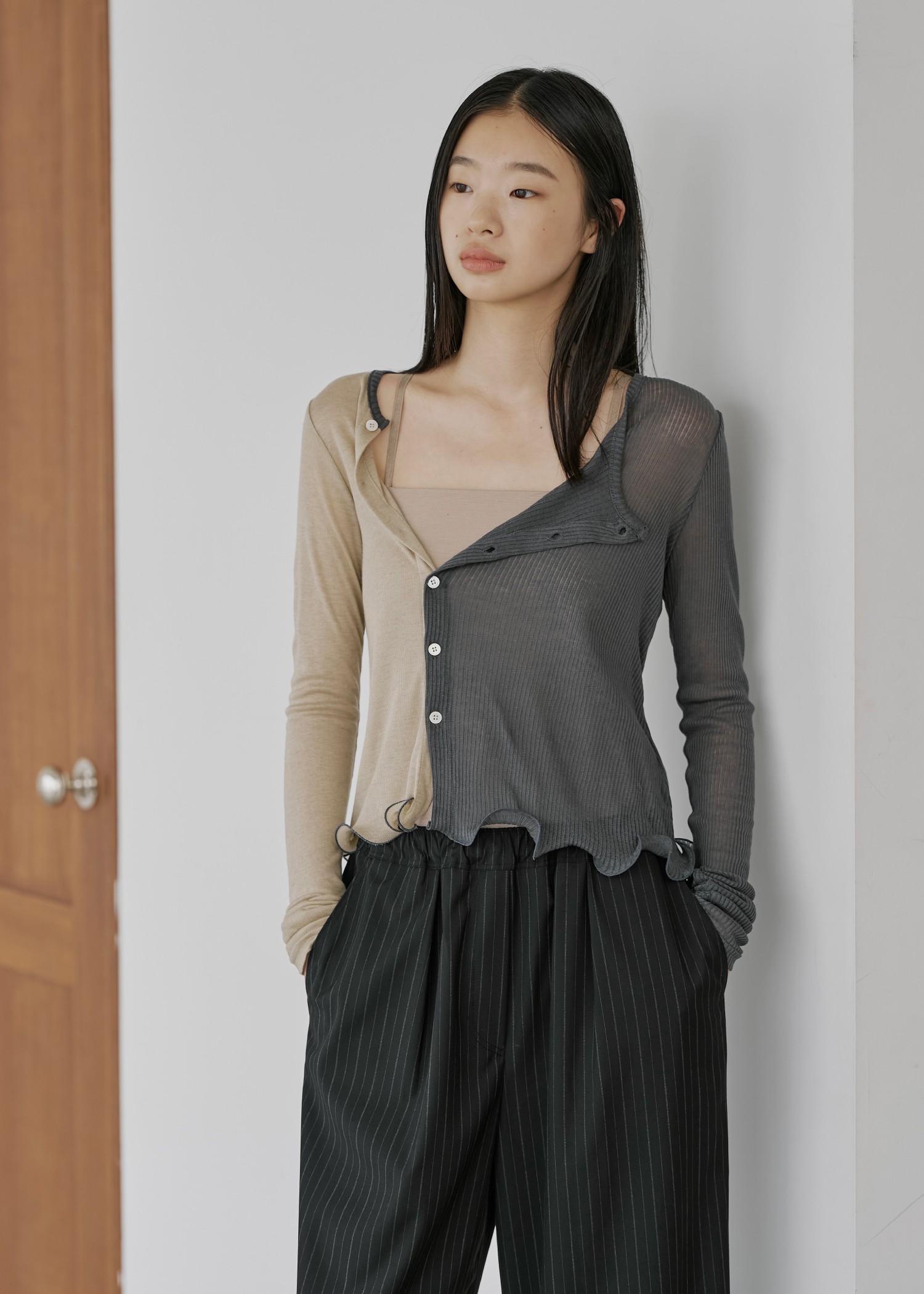 hem mellow sheer assort fabric tops