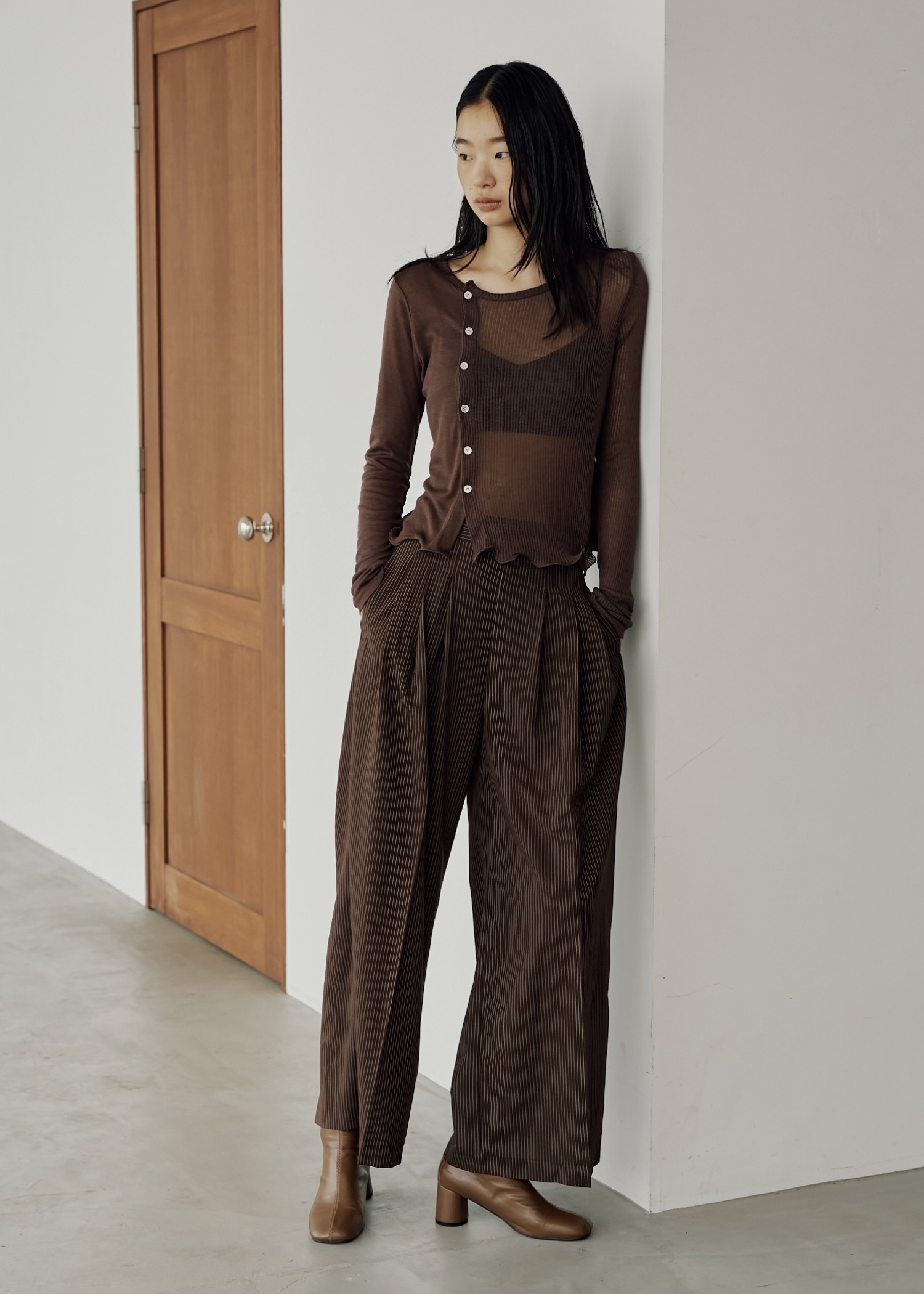 hem mellow sheer assort fabric tops