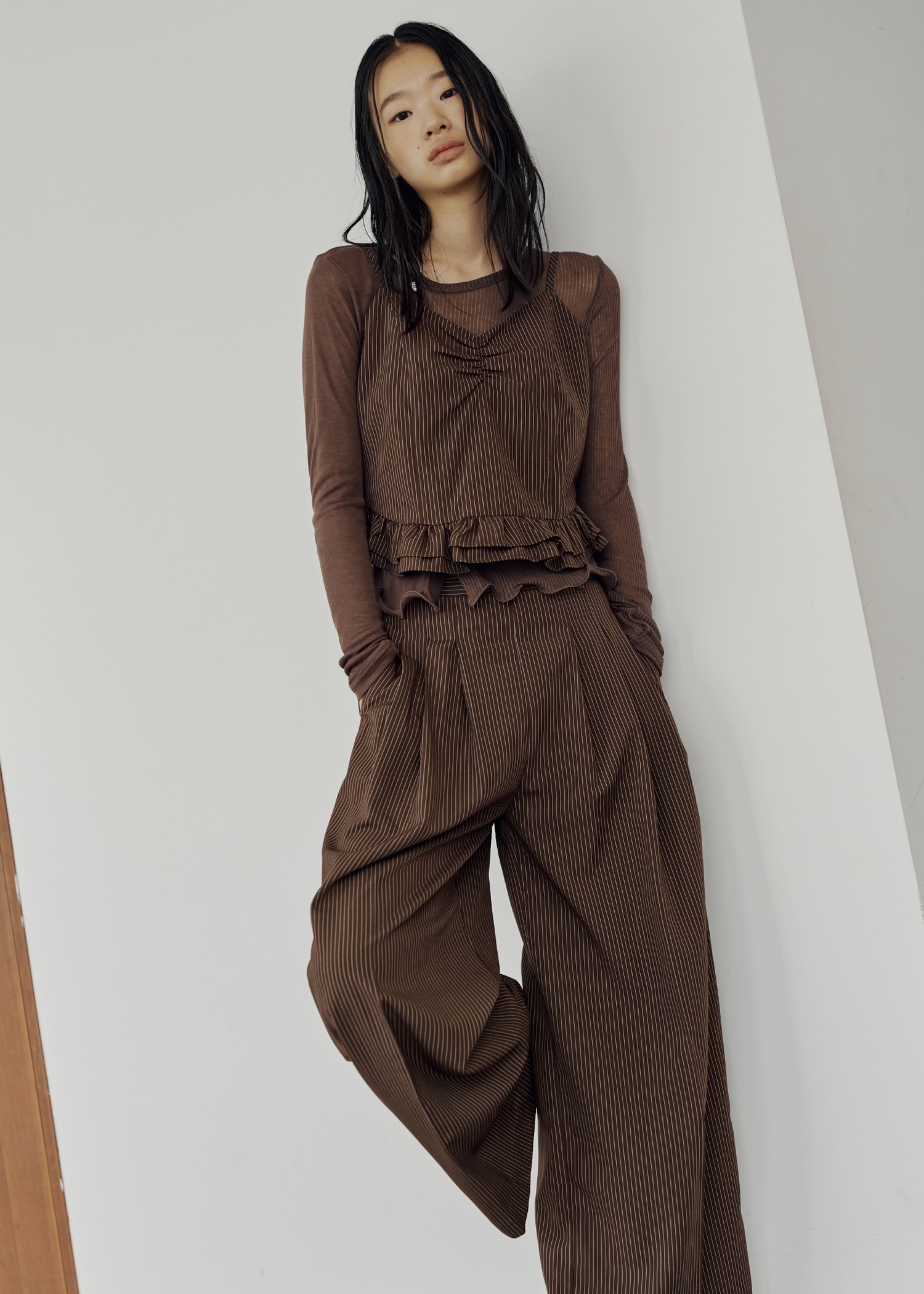 hem mellow sheer assort fabric tops