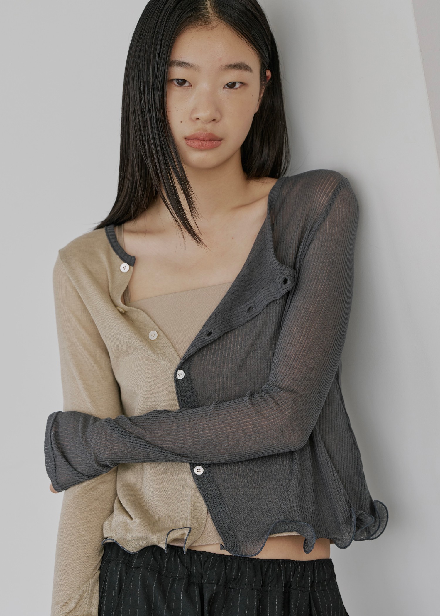 hem mellow sheer assort fabric tops