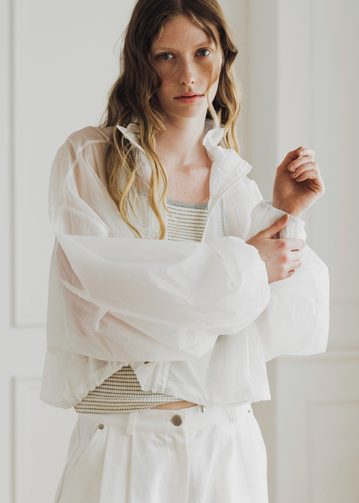 sheer nylon drawstring tops