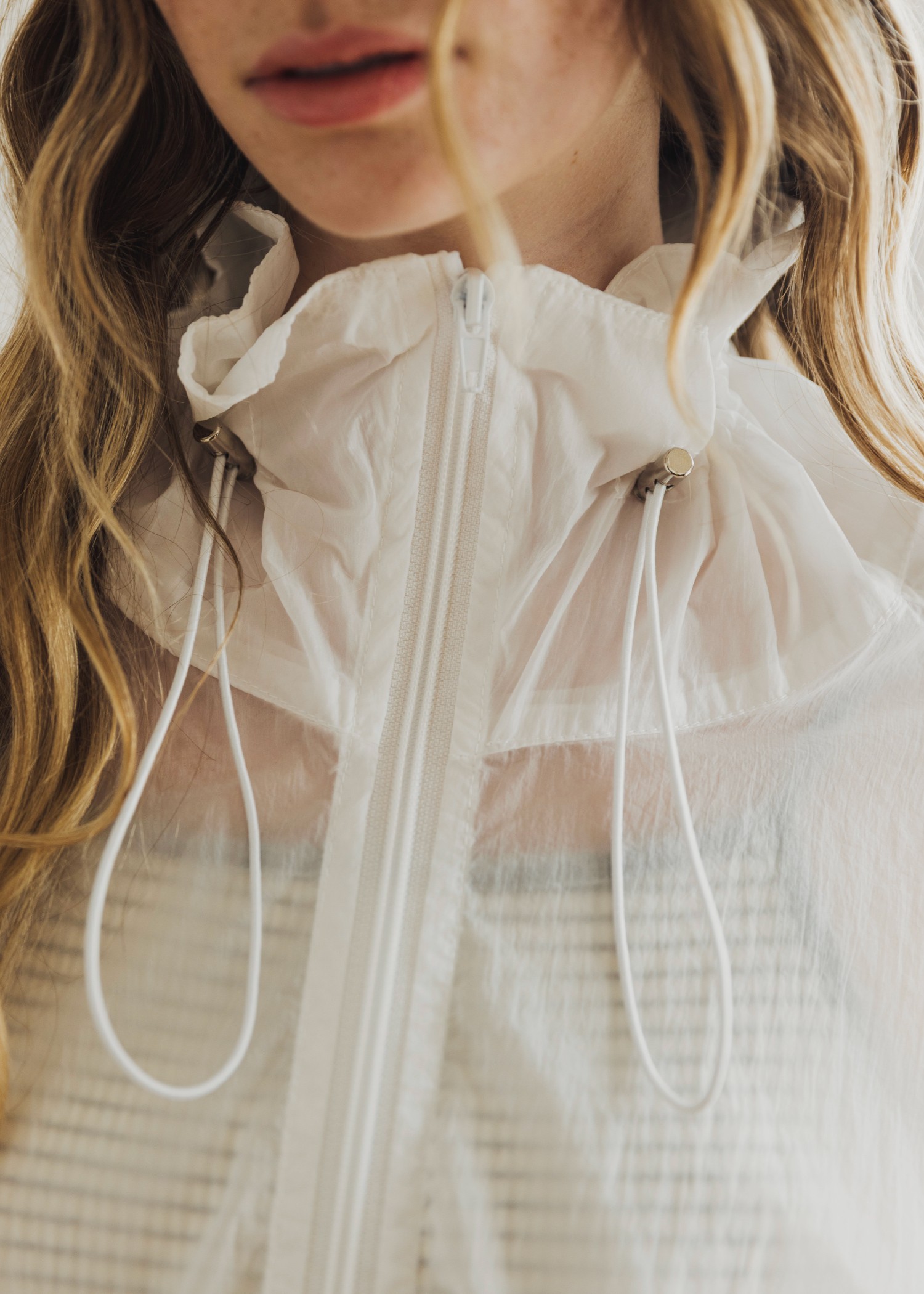 sheer nylon drawstring tops