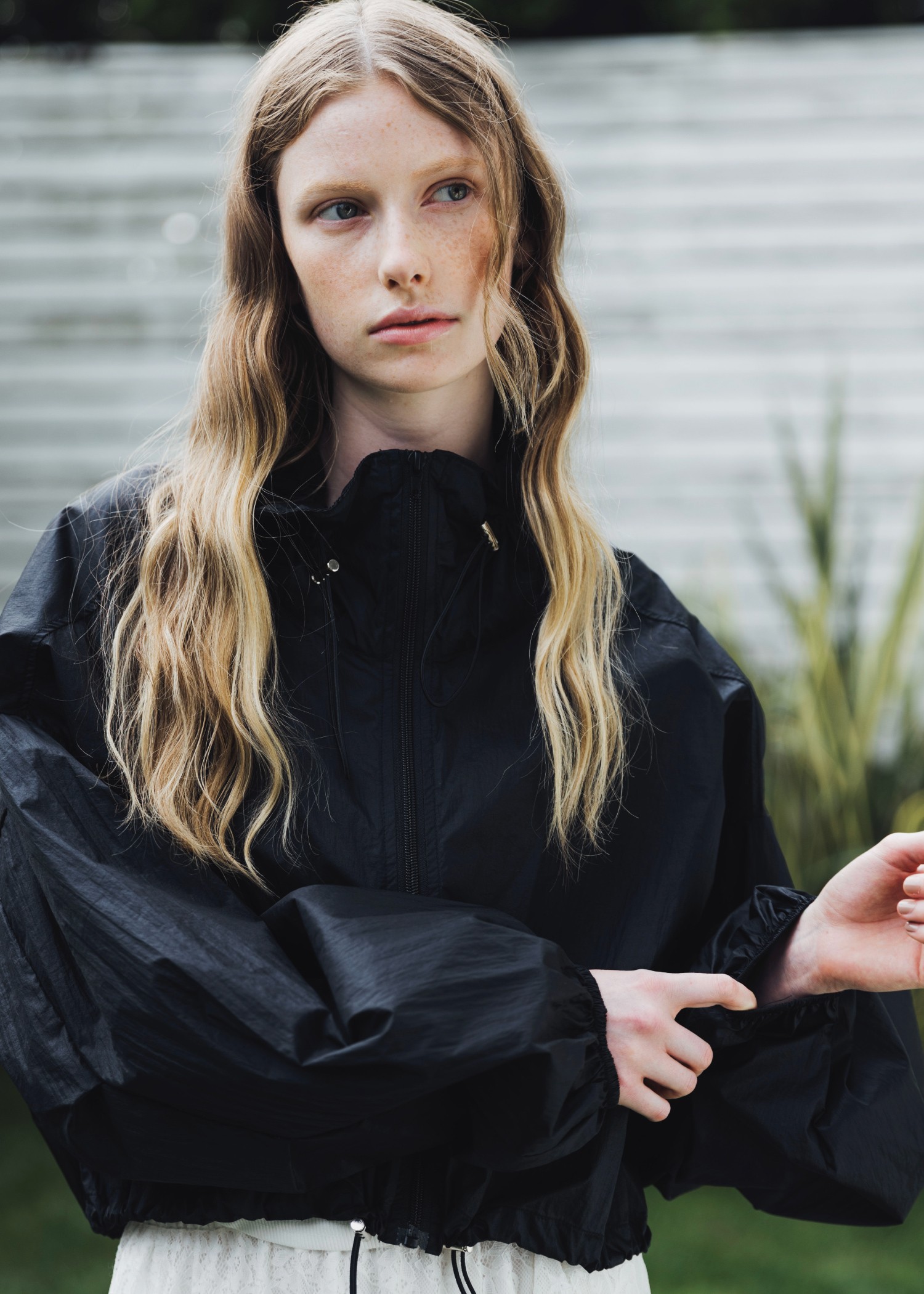 sheer nylon drawstring tops