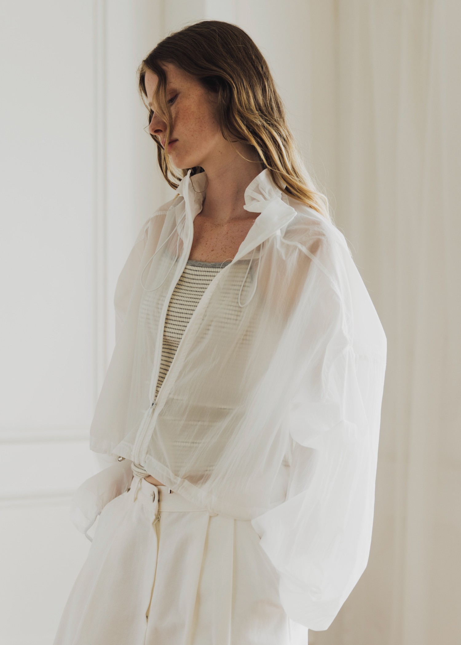 sheer nylon drawstring tops