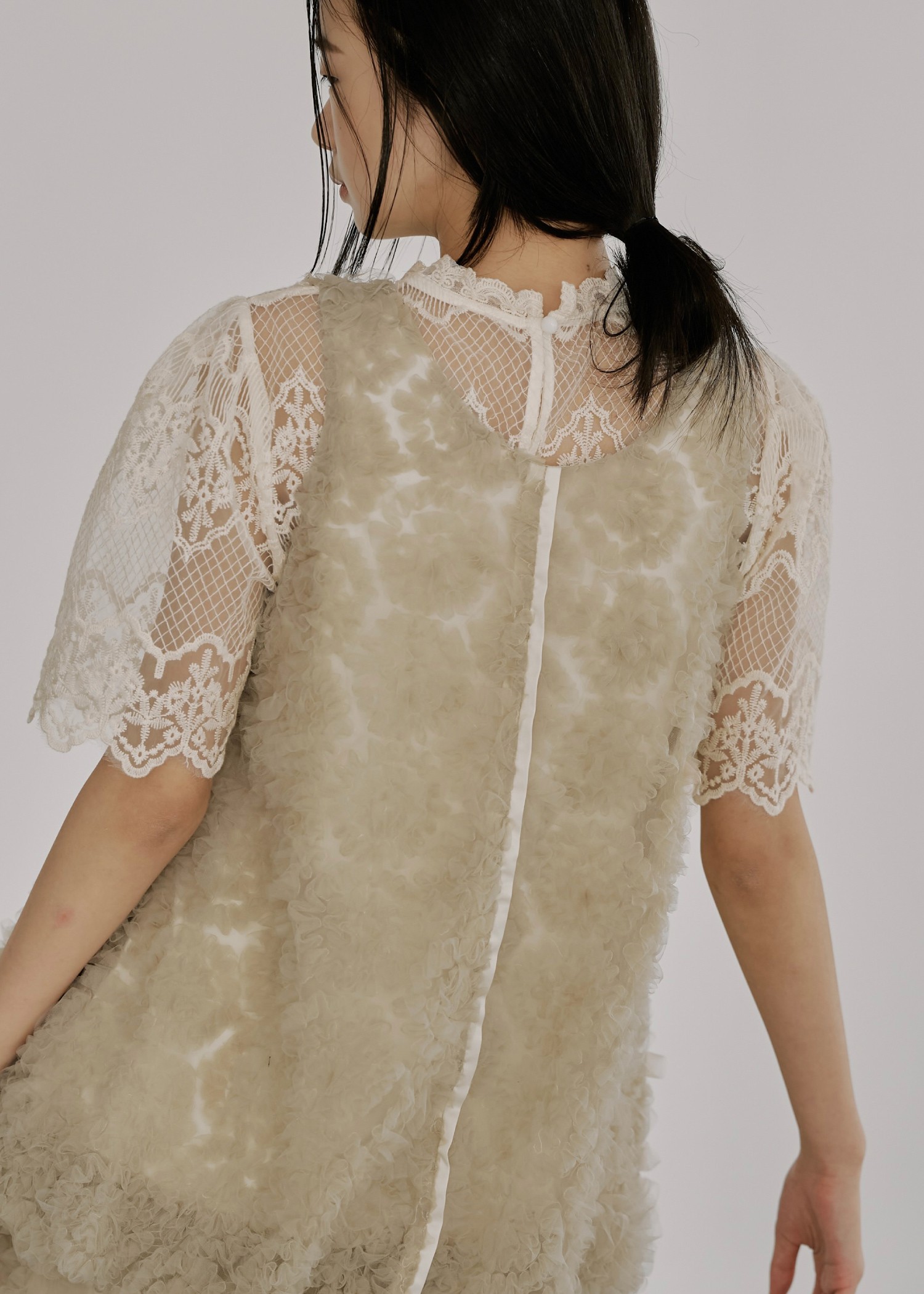 lace sheer half sleeve BL