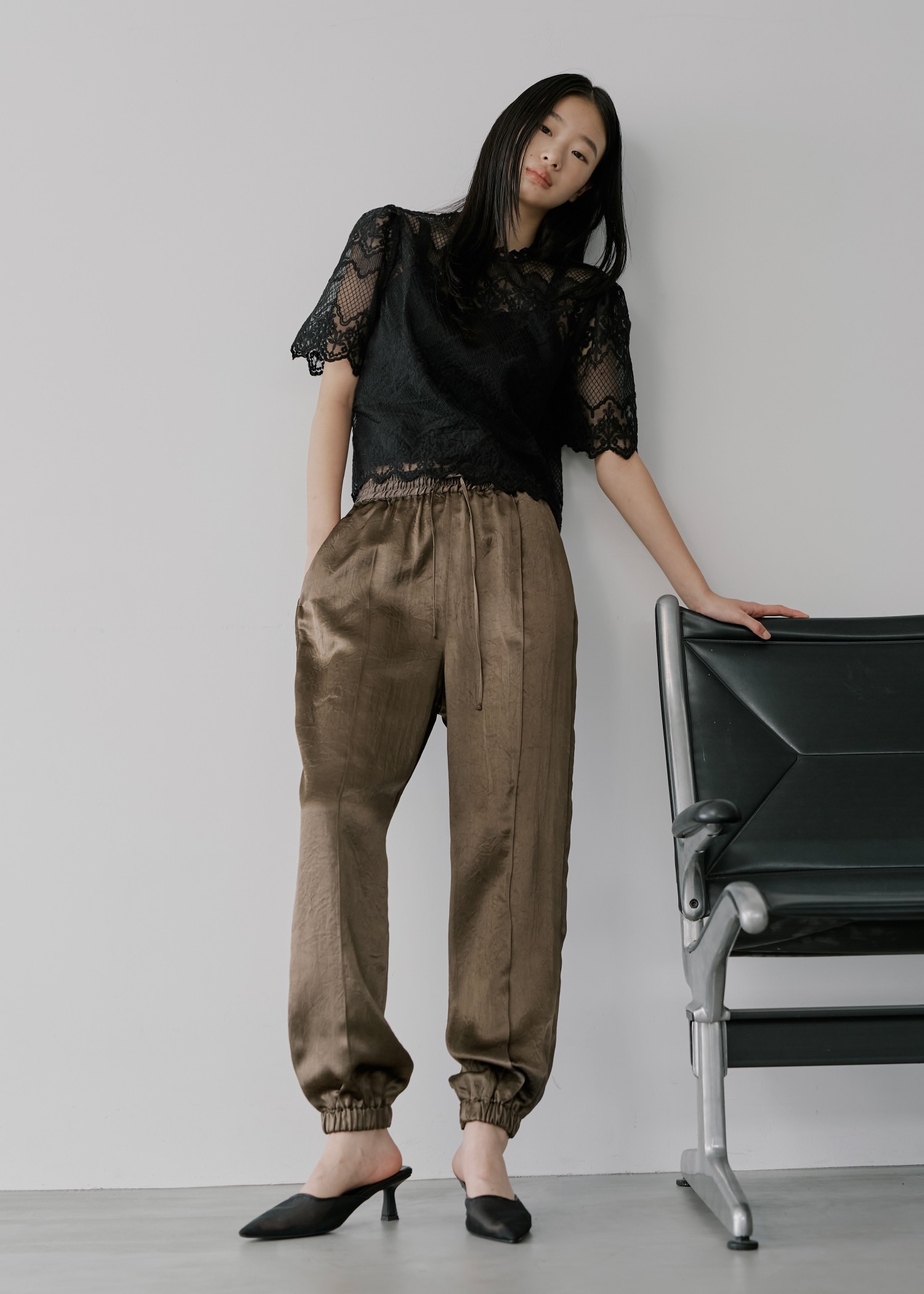 lace sheer half sleeve BL