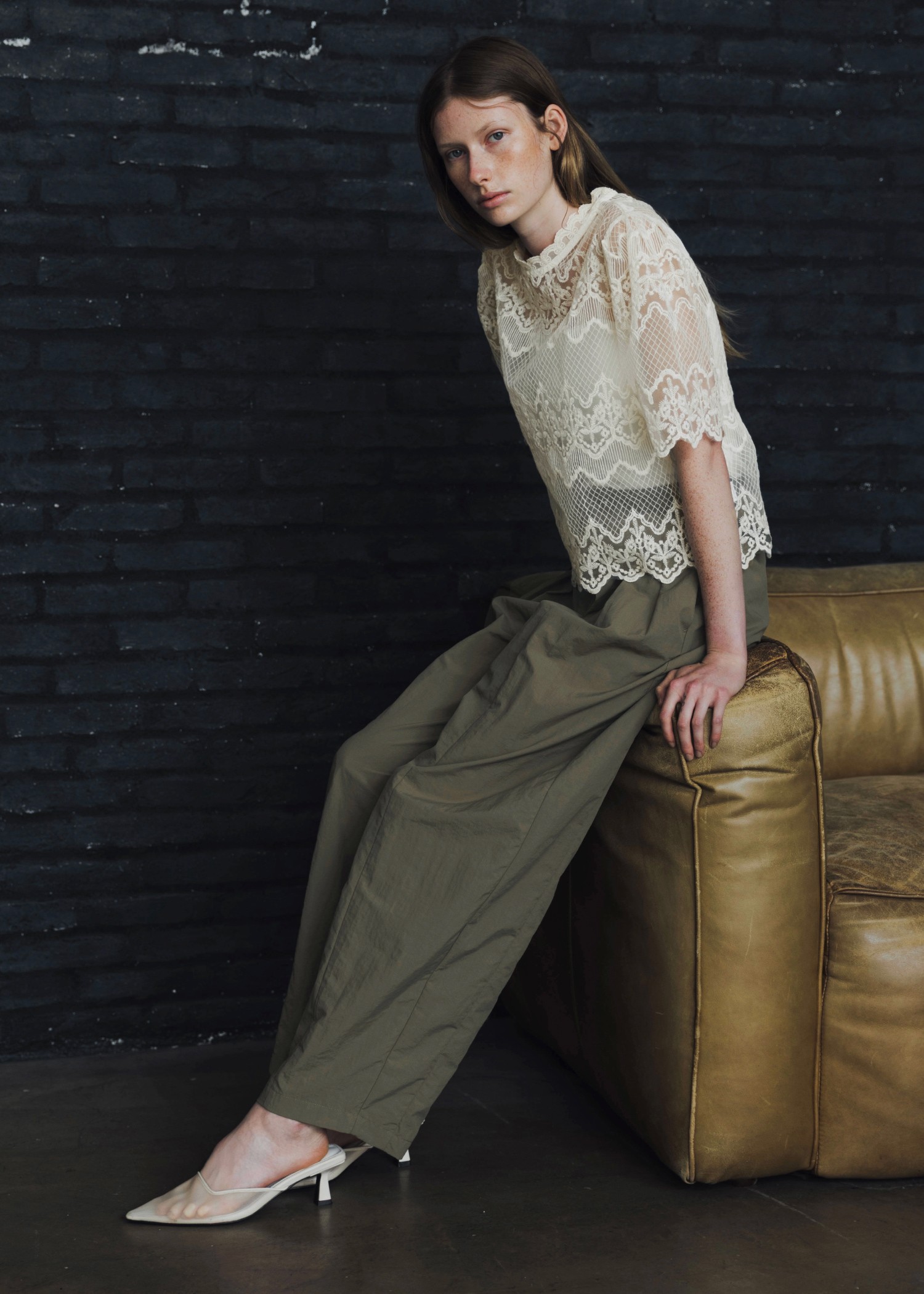 lace sheer half sleeve BL