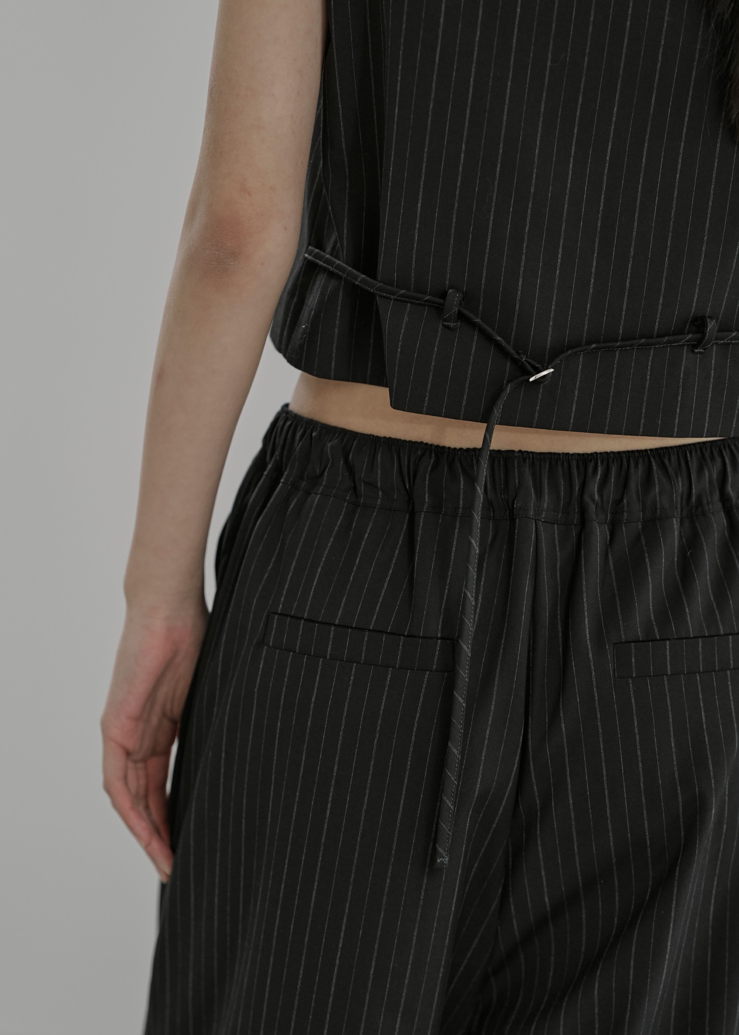 stripe angular design vest