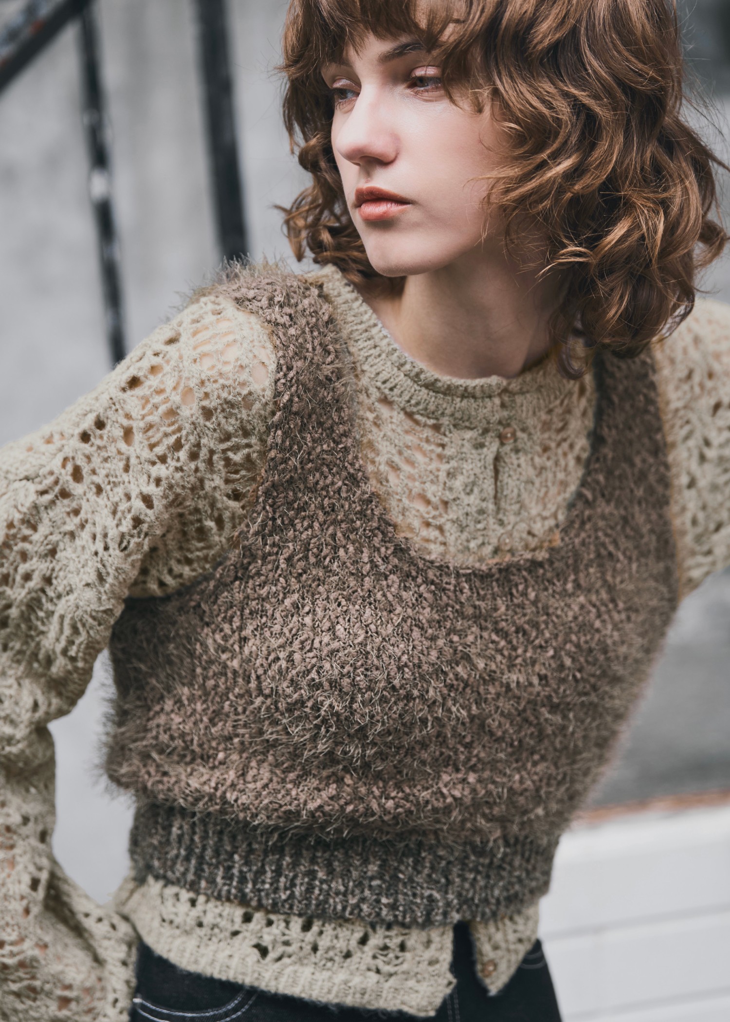 fancy yarn knit tank