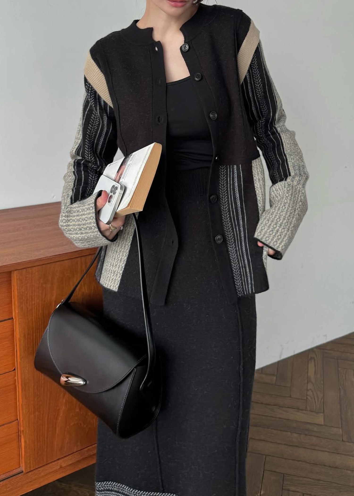 jacquard weave placement peplum knit