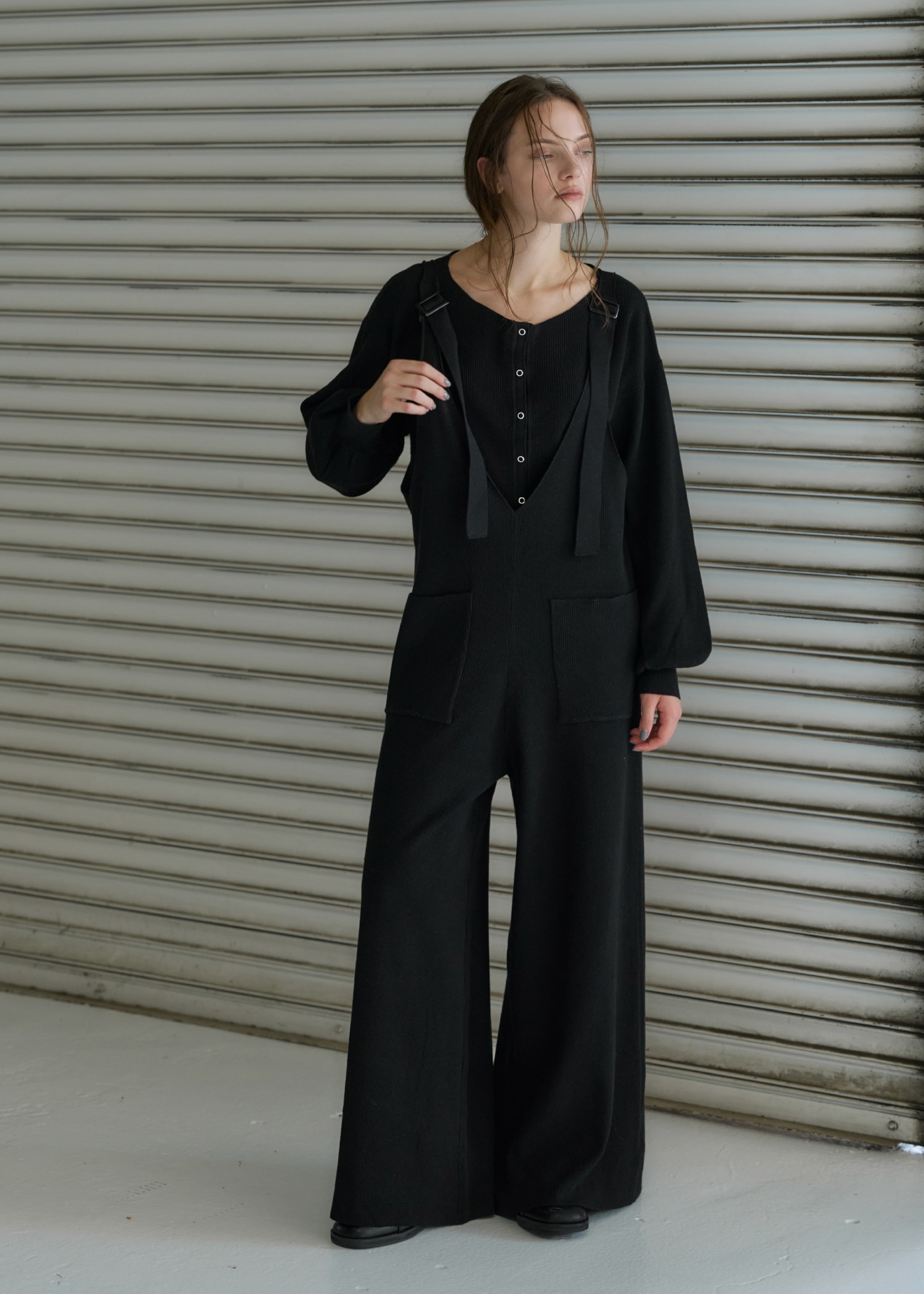 volume sleeve boatneck simple cardigan