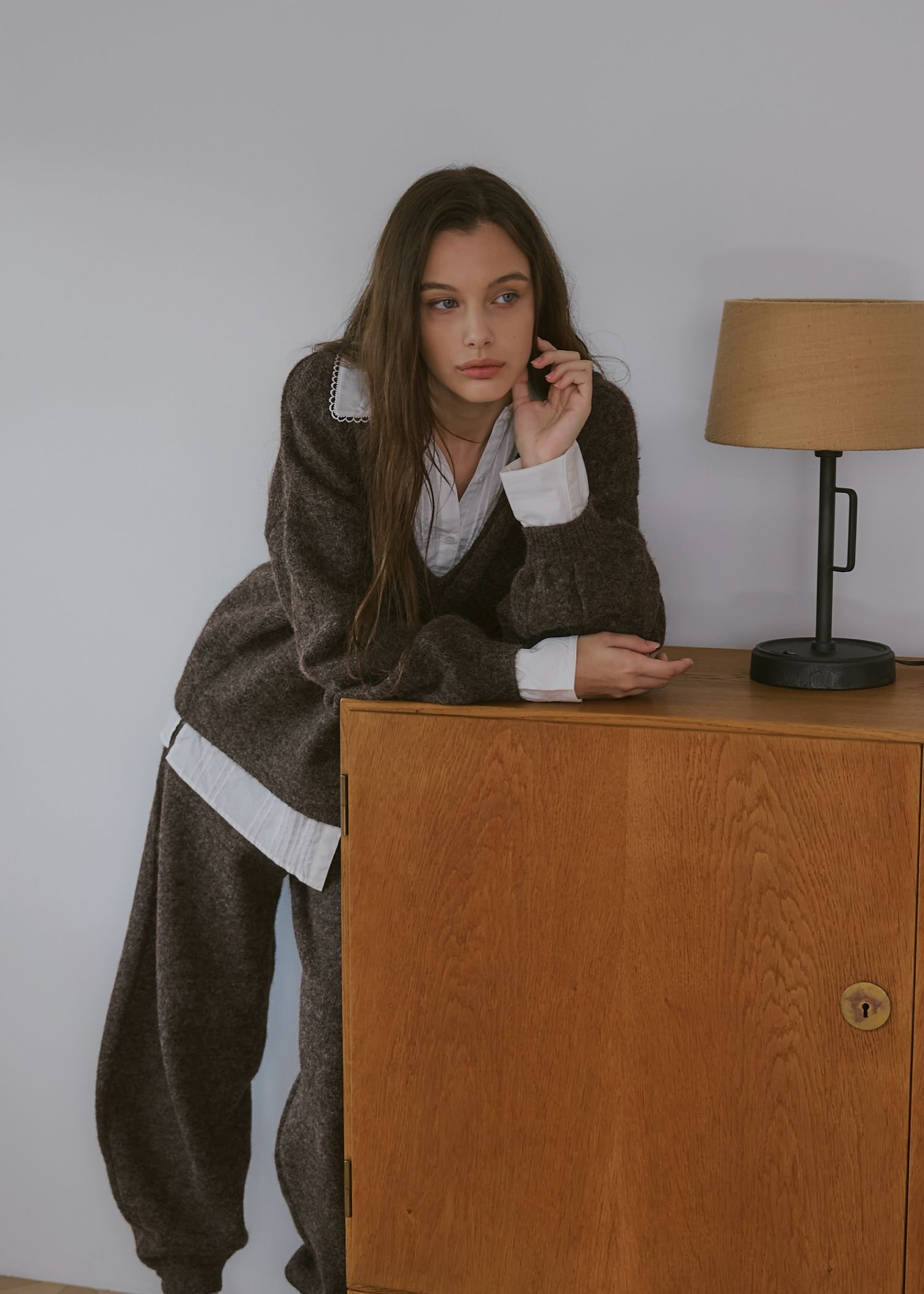 pin tuck shirt docking knit