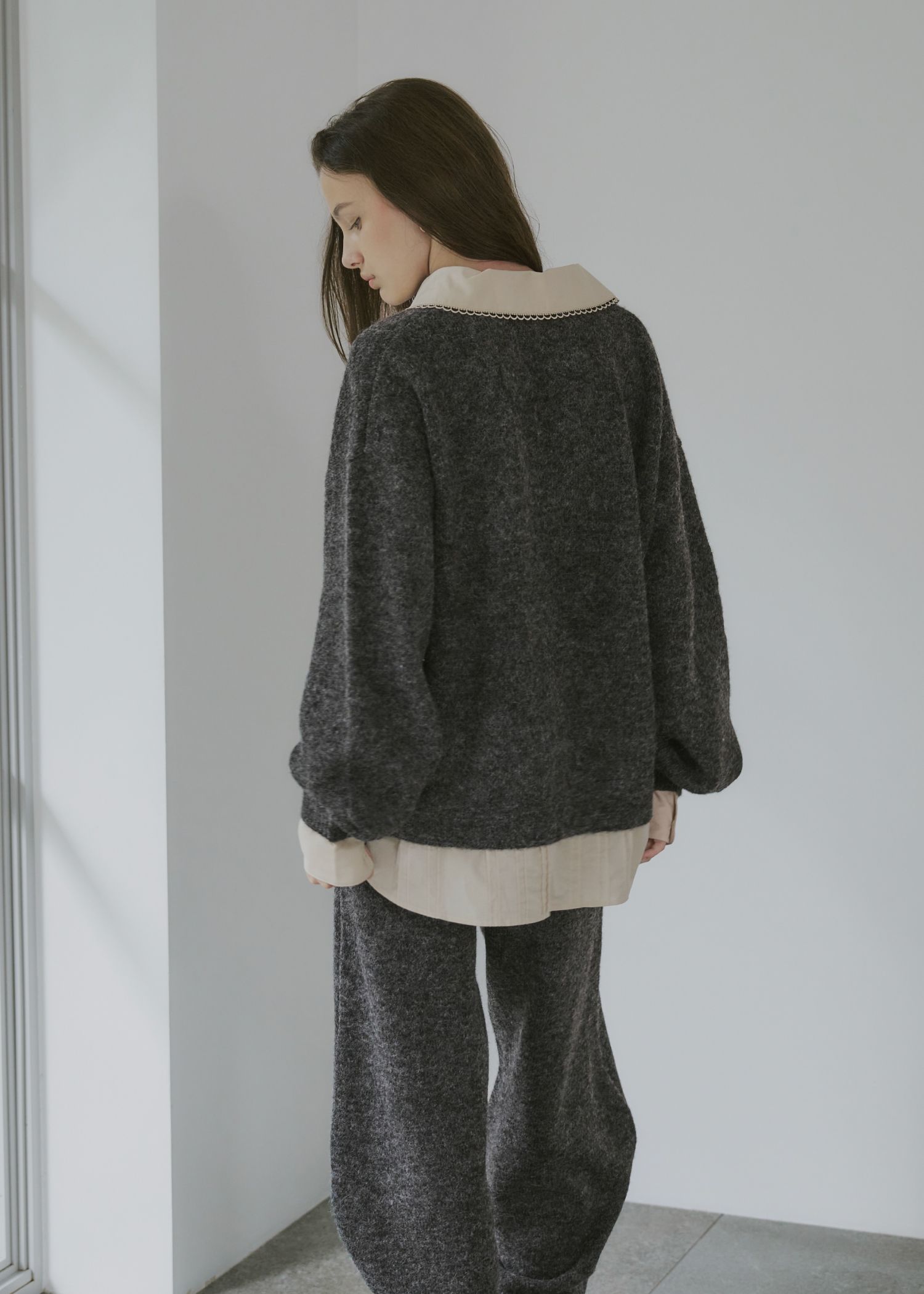 pin tuck shirt docking knit