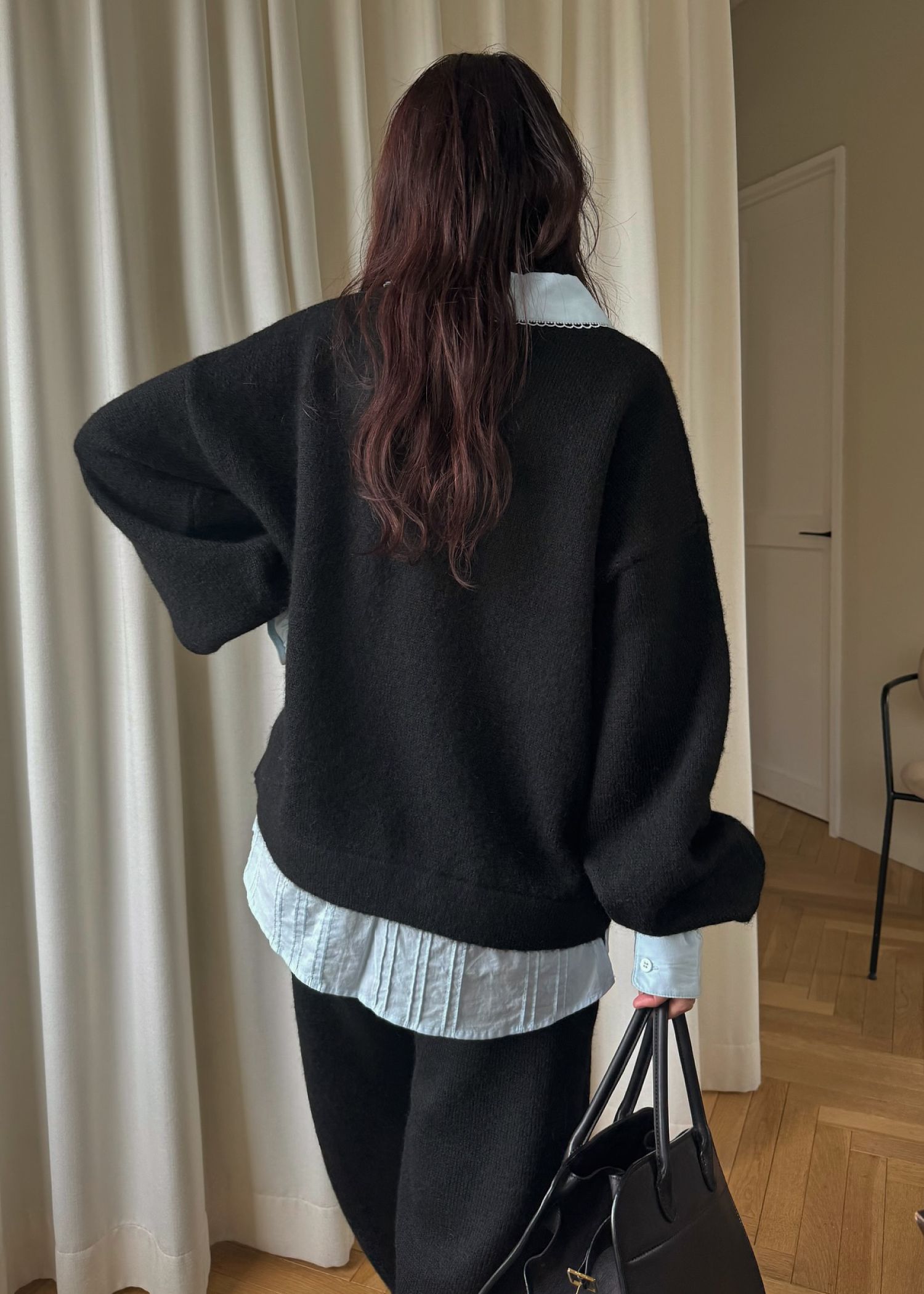 pin tuck shirt docking knit