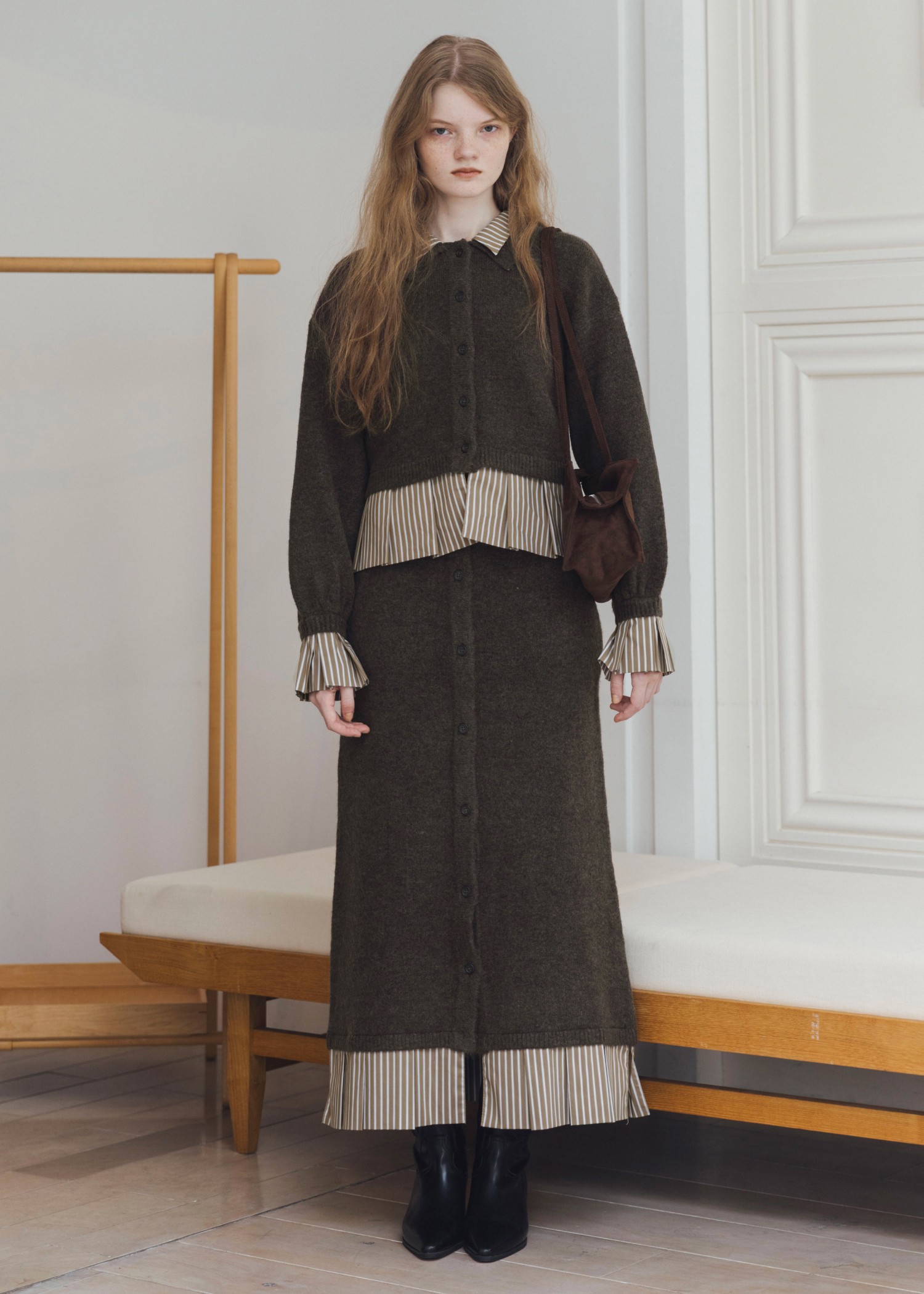 【新品タグ付】WILLFULLYセットアップshirt docking knit 新品タグ付】WILLFULLYセットアップshirt docking knit