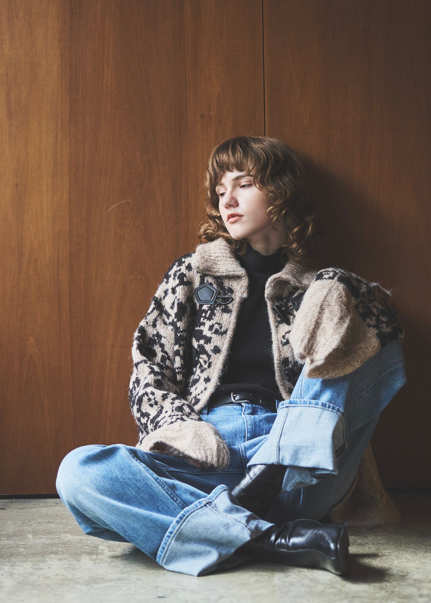 jacquard & cable placement  toggle knit