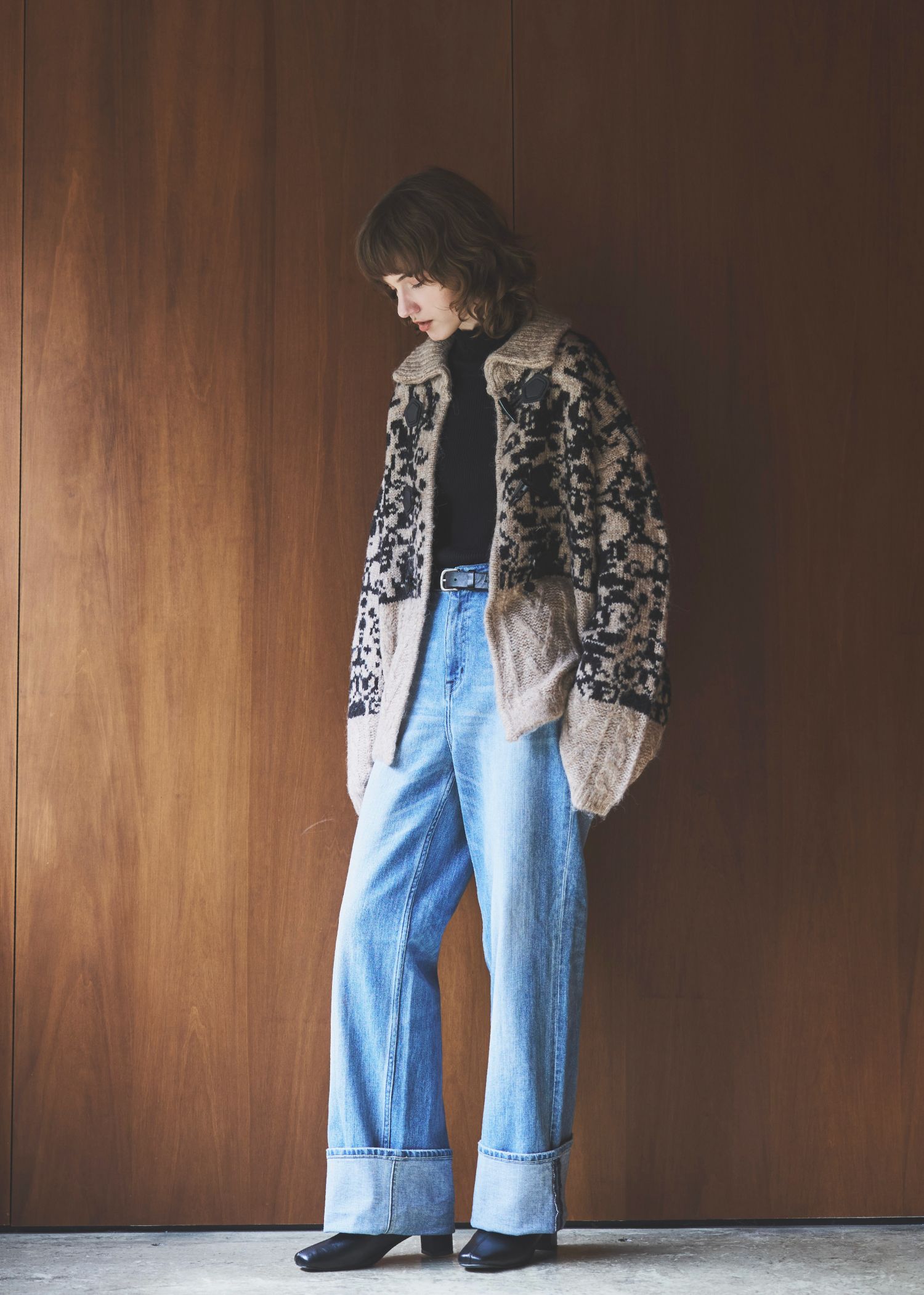 jacquard & cable placement  toggle knit