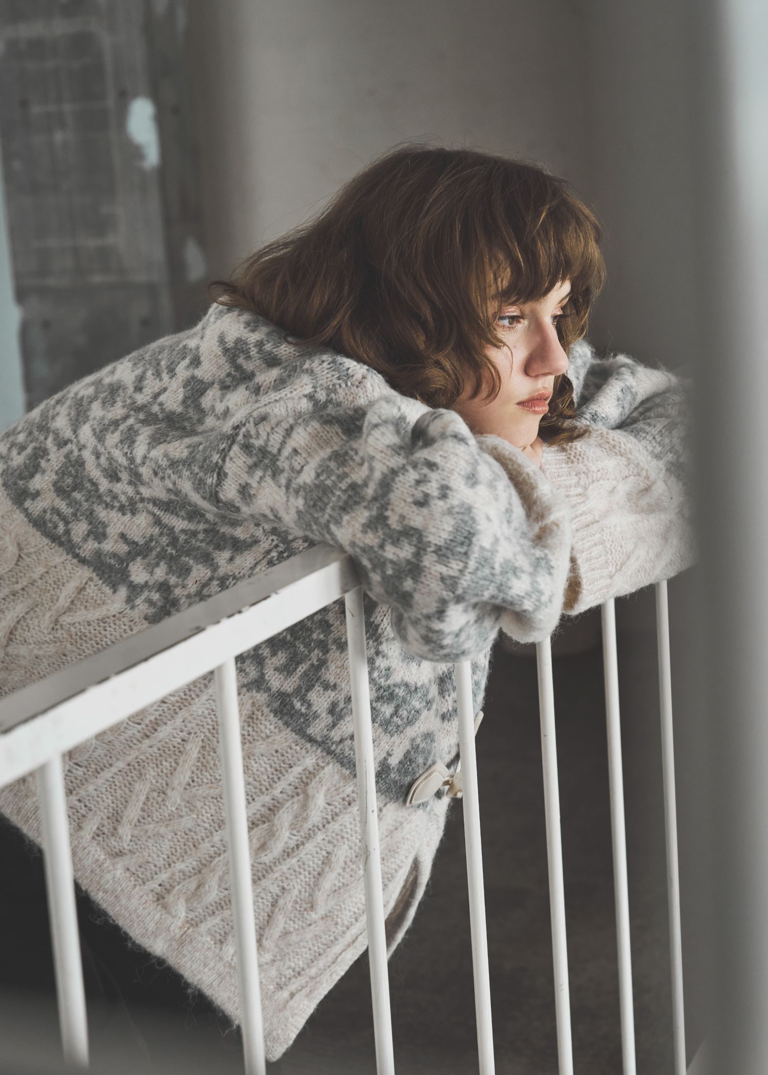 jacquard & cable placement  toggle knit