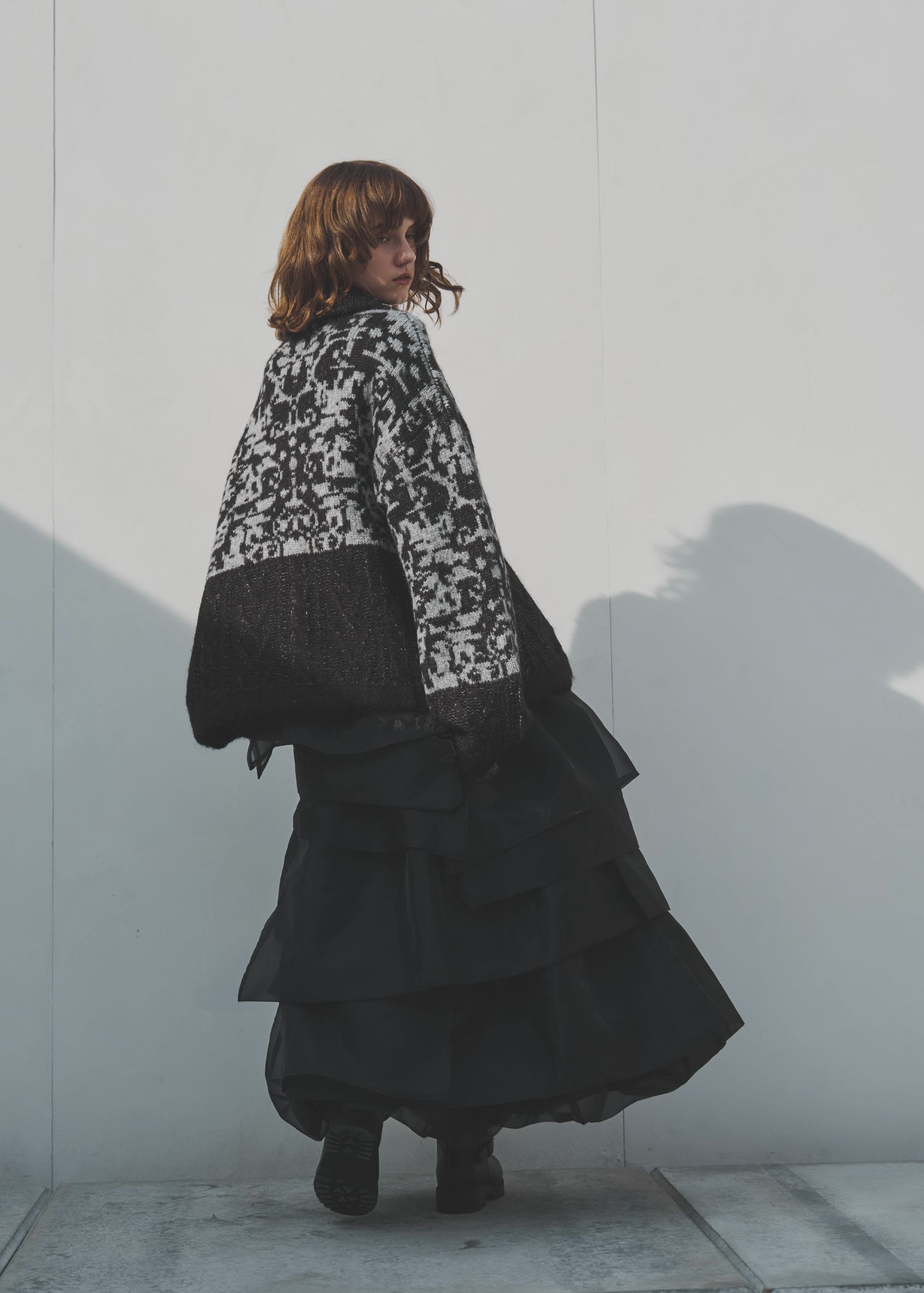 jacquard & cable placement  toggle knit