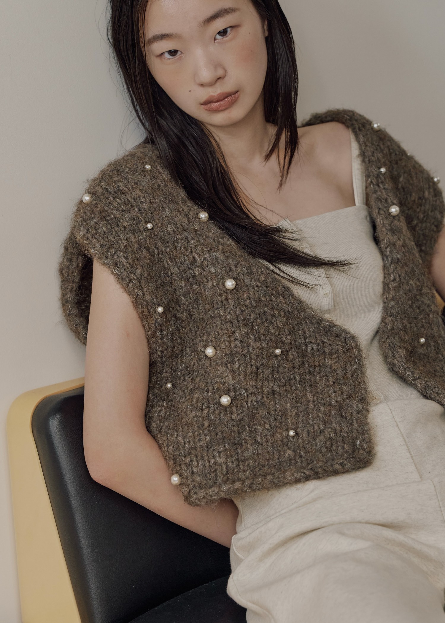 cliche ROVING 5G OVER KNIT VESTウールカシミヤ Knit Vest - グレー | harapeco Store