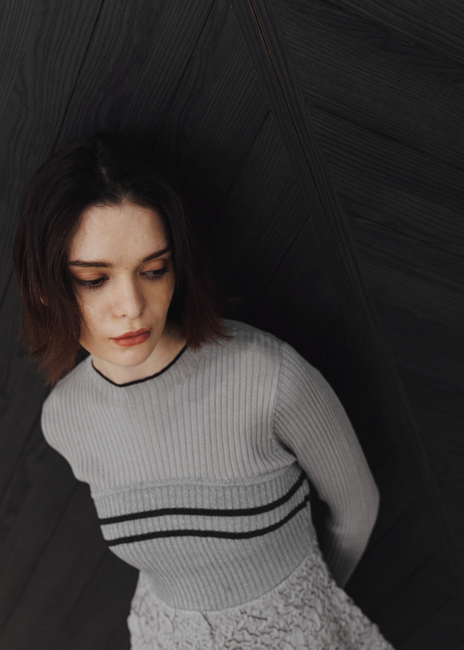 sheer lame peplum blister jacquard knit