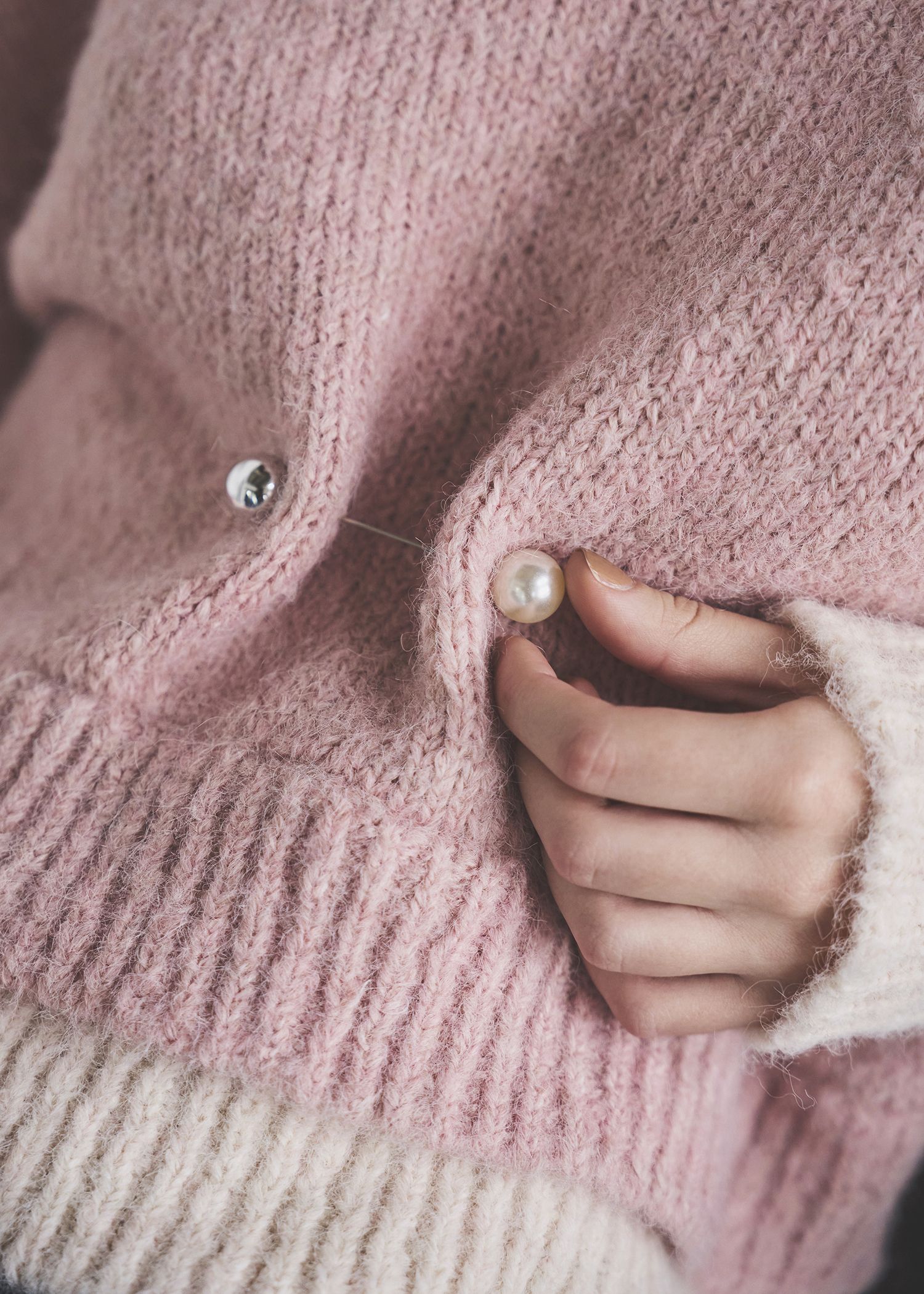 double rib layered like broach knit