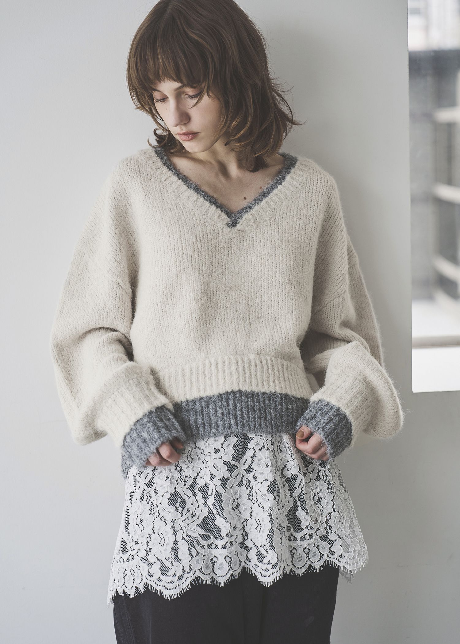 double rib layered like broach knit