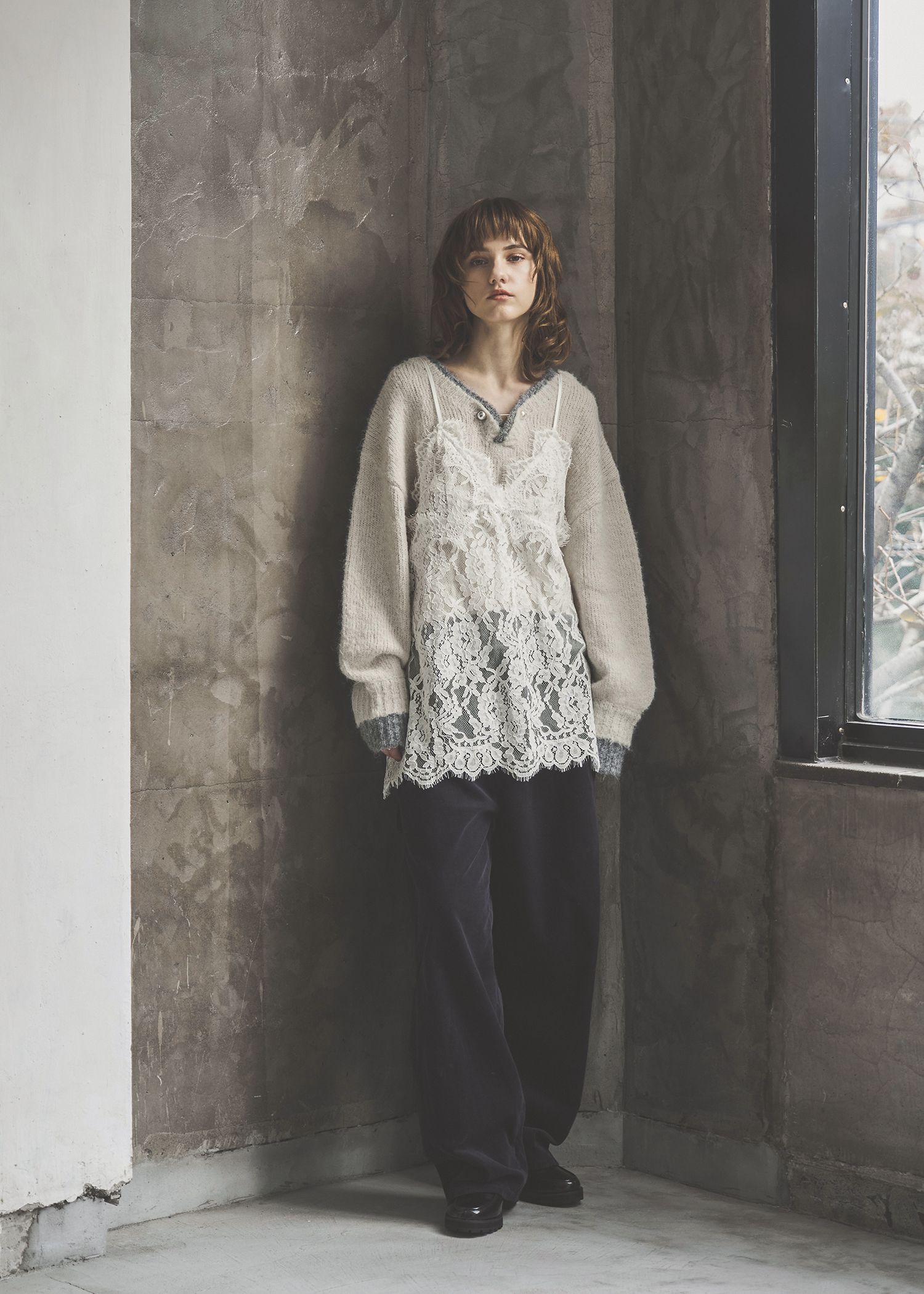 double rib layered like broach knit