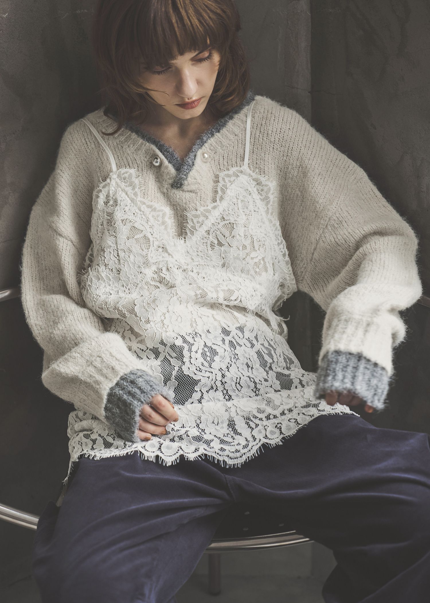 double rib layered like broach knit