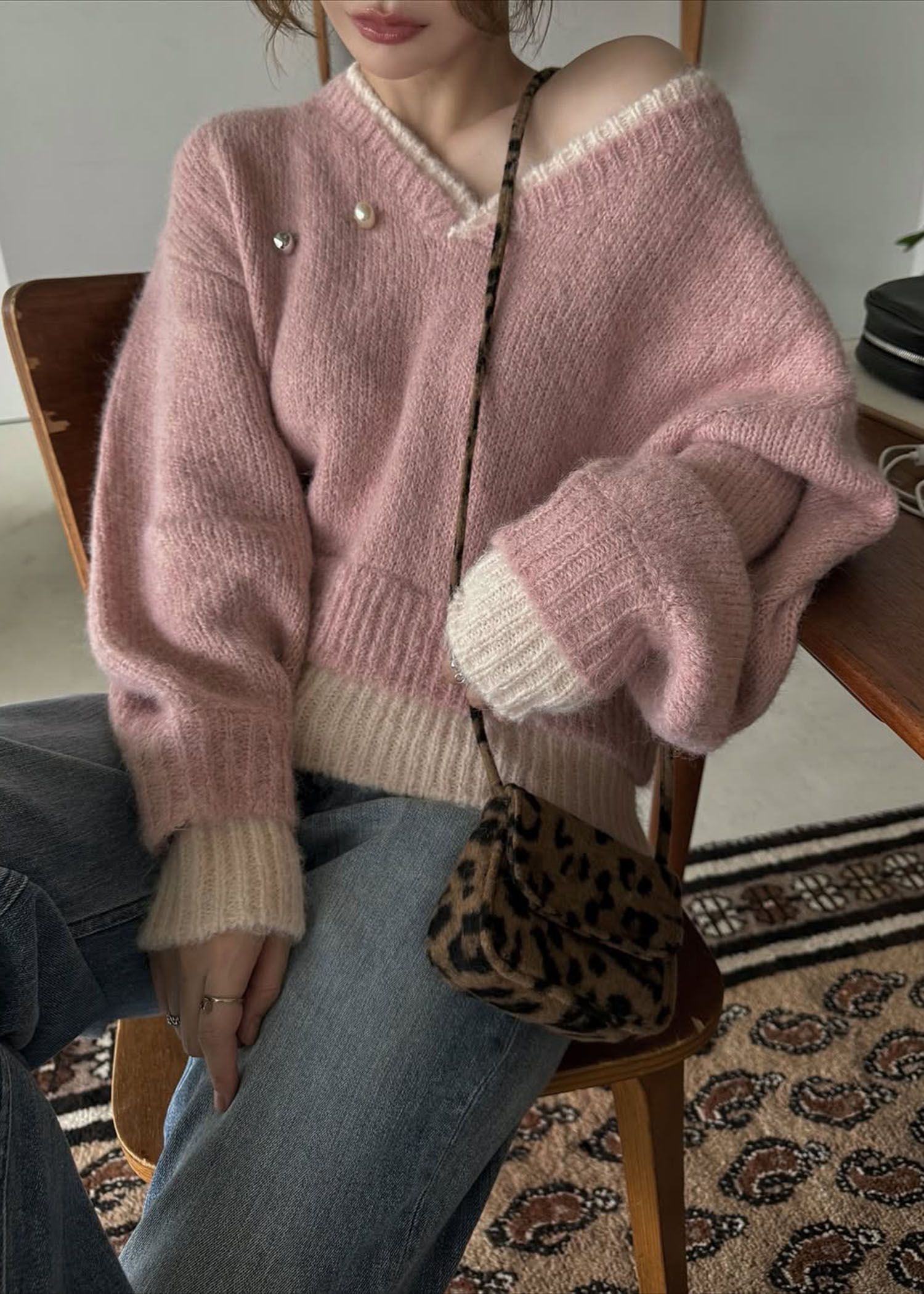 double rib layered like broach knit