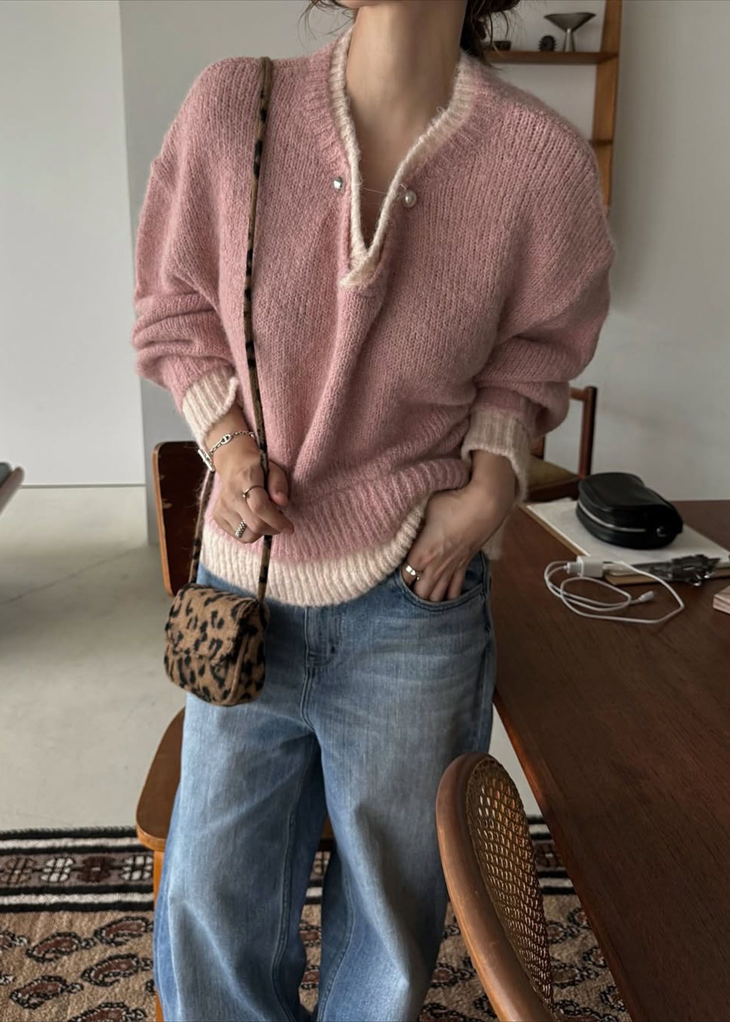 double rib layered like broach knit