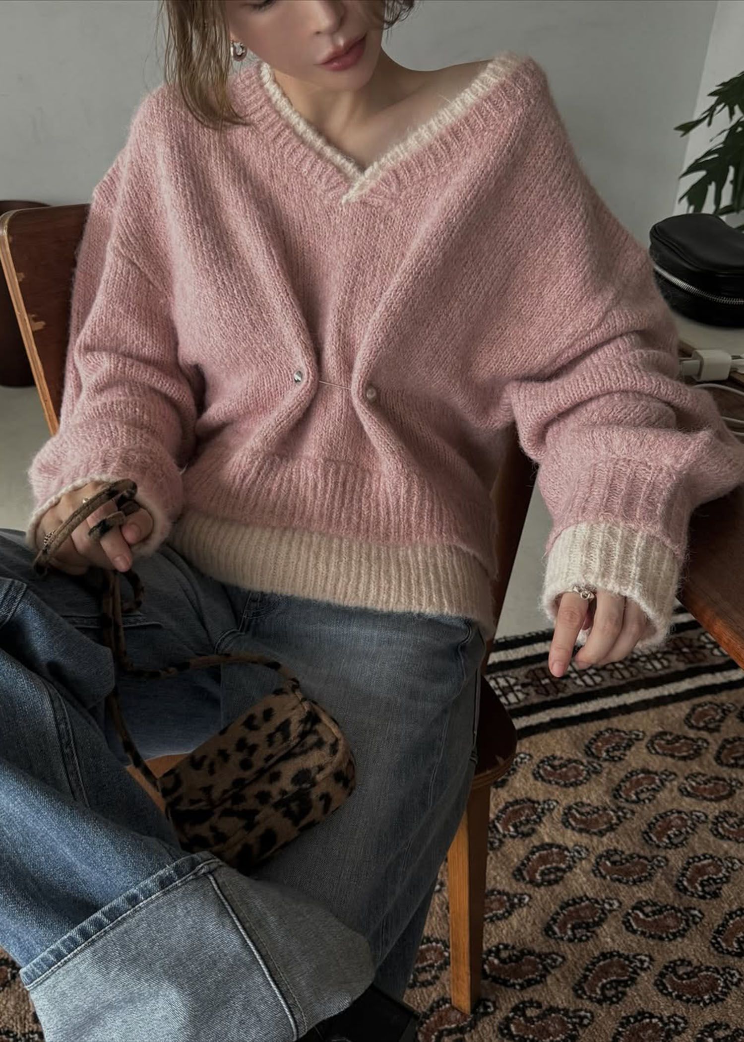 double rib layered like broach knit