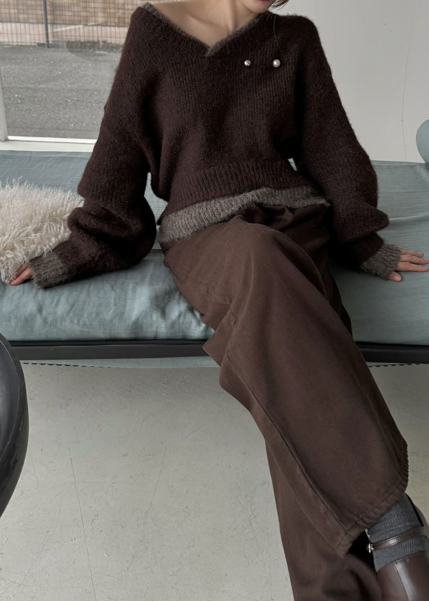 double rib layered like broach knit